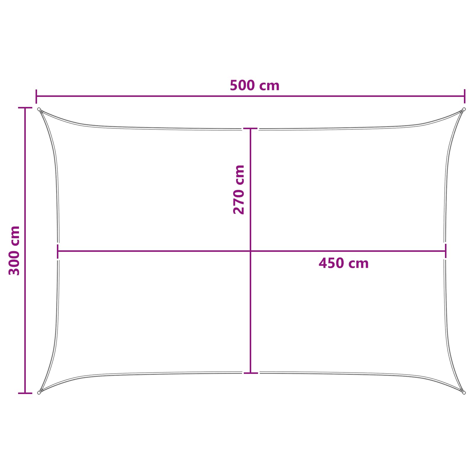 Jedrilica za sunčevu sjenu Žuta i bijela 3 x 5 m HDPE
