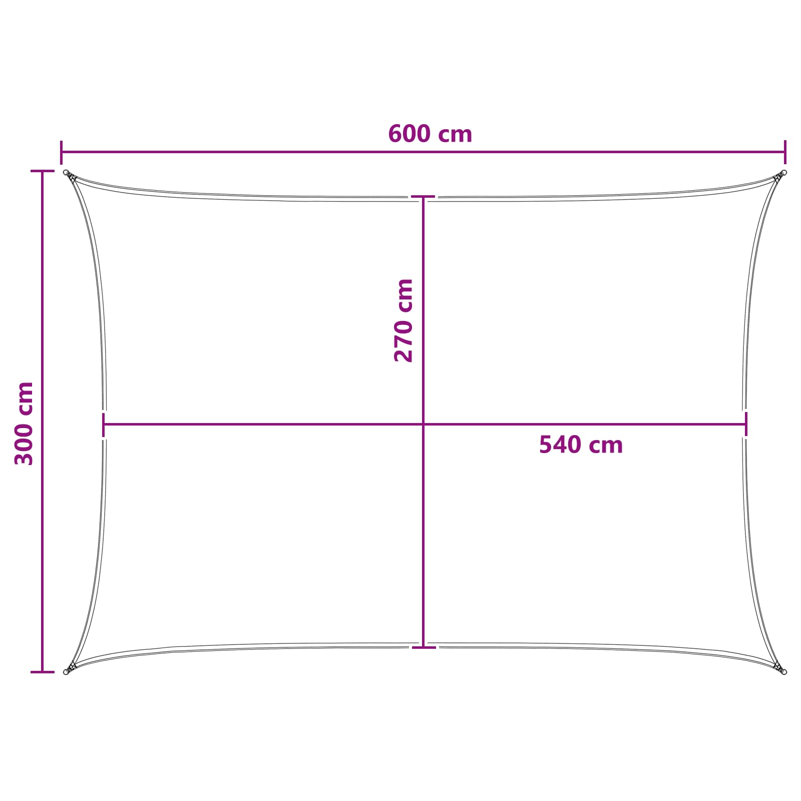 Jedrilica za sunčevu sjenu Žuta i bijela 3 x 6 m HDPE