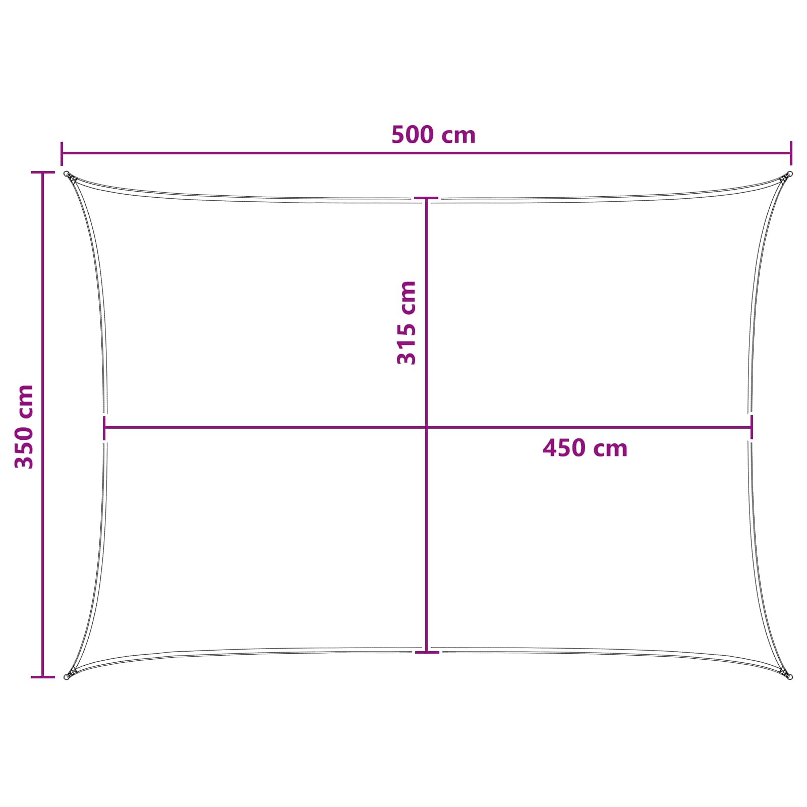 Jedrilica za sunčevu sjenu Žuta i bijela 3,5 x 5 m HDPE