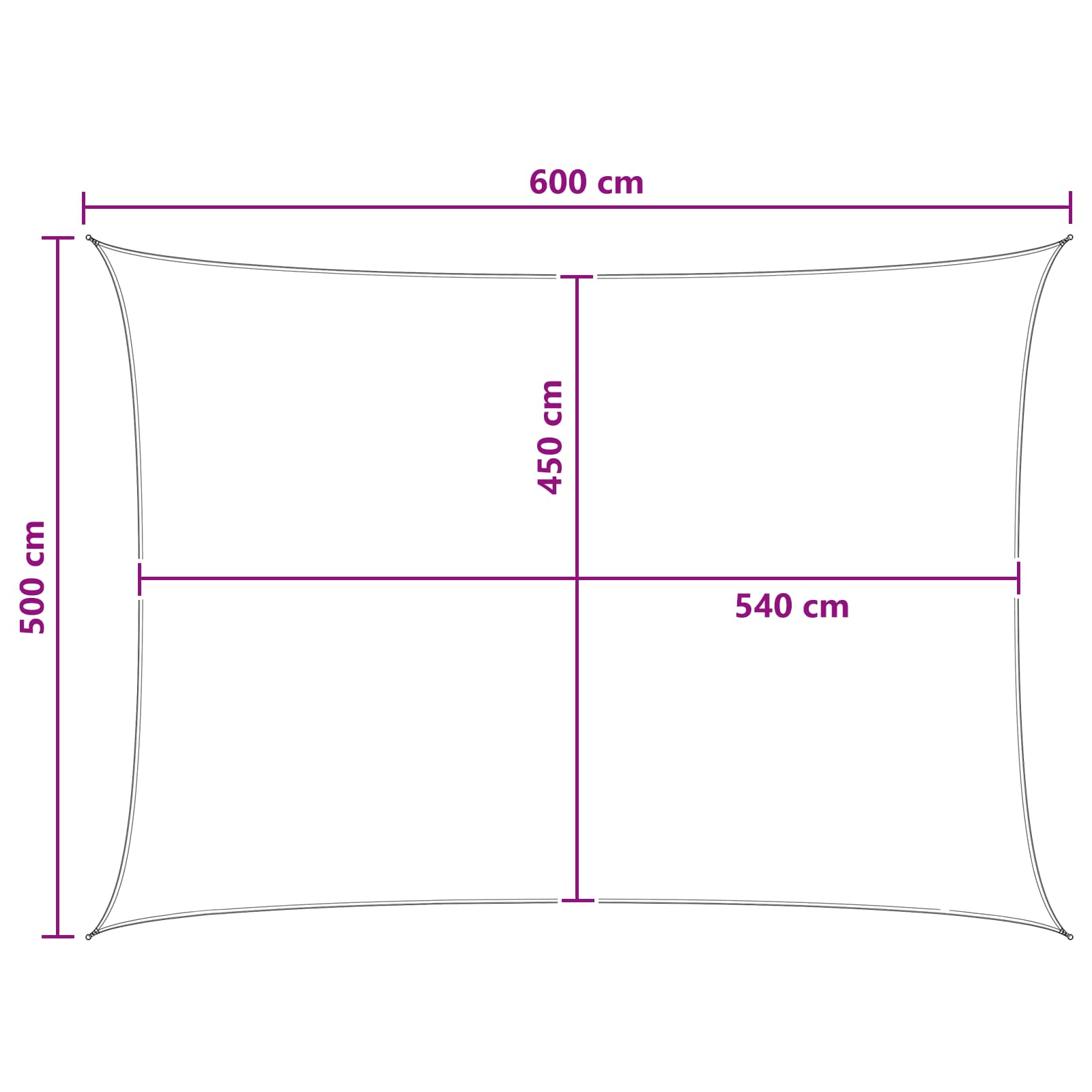 Jedrilica za sunčevu sjenu Žuta i bijela 5 x 6 m HDPE