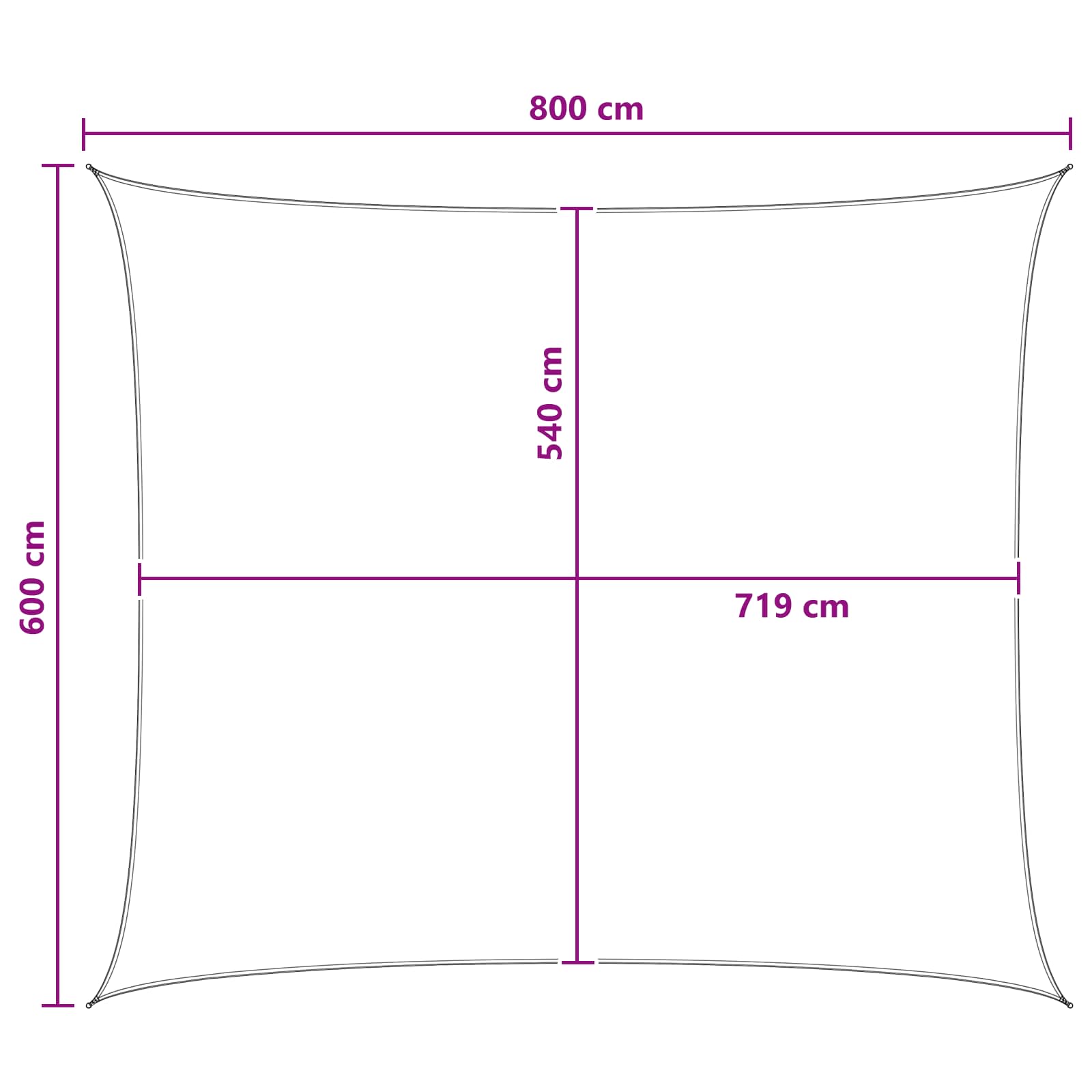 Jedrilica za sunčevu sjenu Žuta i bijela 6 x 8 m HDPE