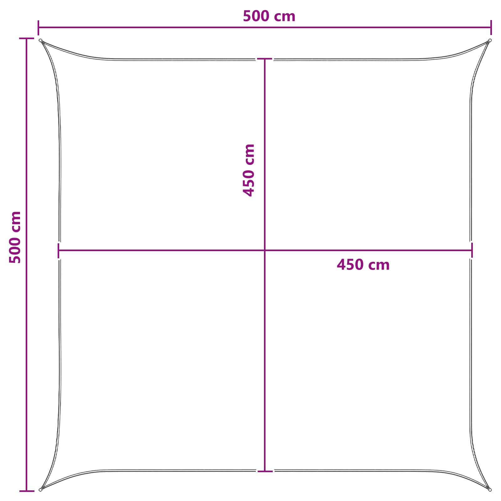 Jedrilica za sunčevu sjenu Plava i bijela 5 x 5 m HDPE