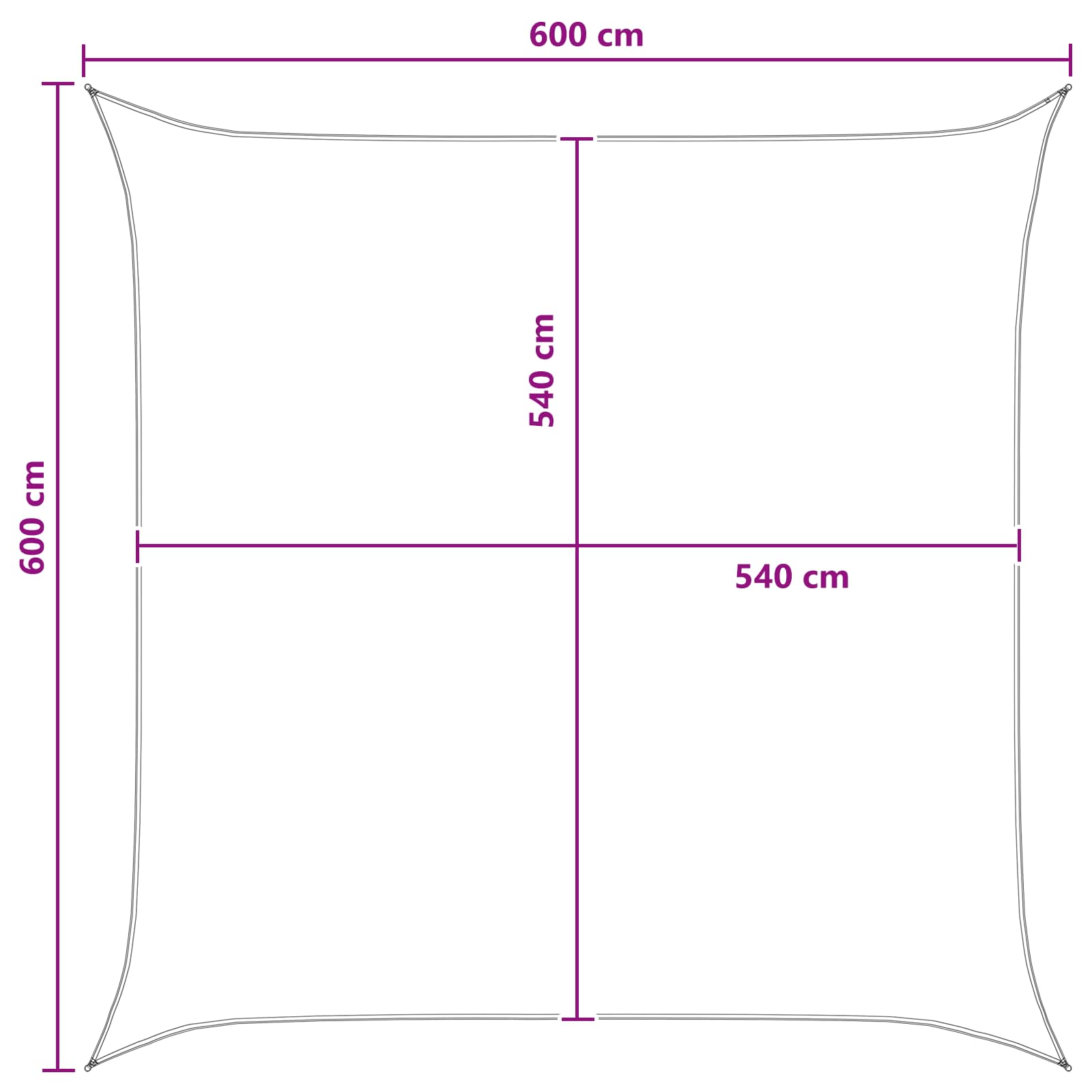 Jedrilica za sunčevu sjenu Plava i bijela 6 x 6 m HDPE