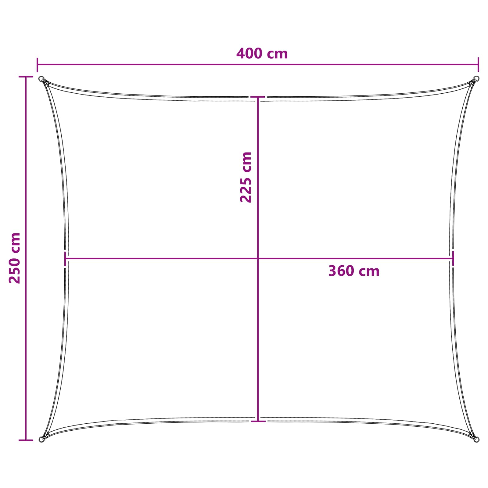 Jedrilica za sunčevu sjenu Plava i bijela 2,5 x 4 m HDPE