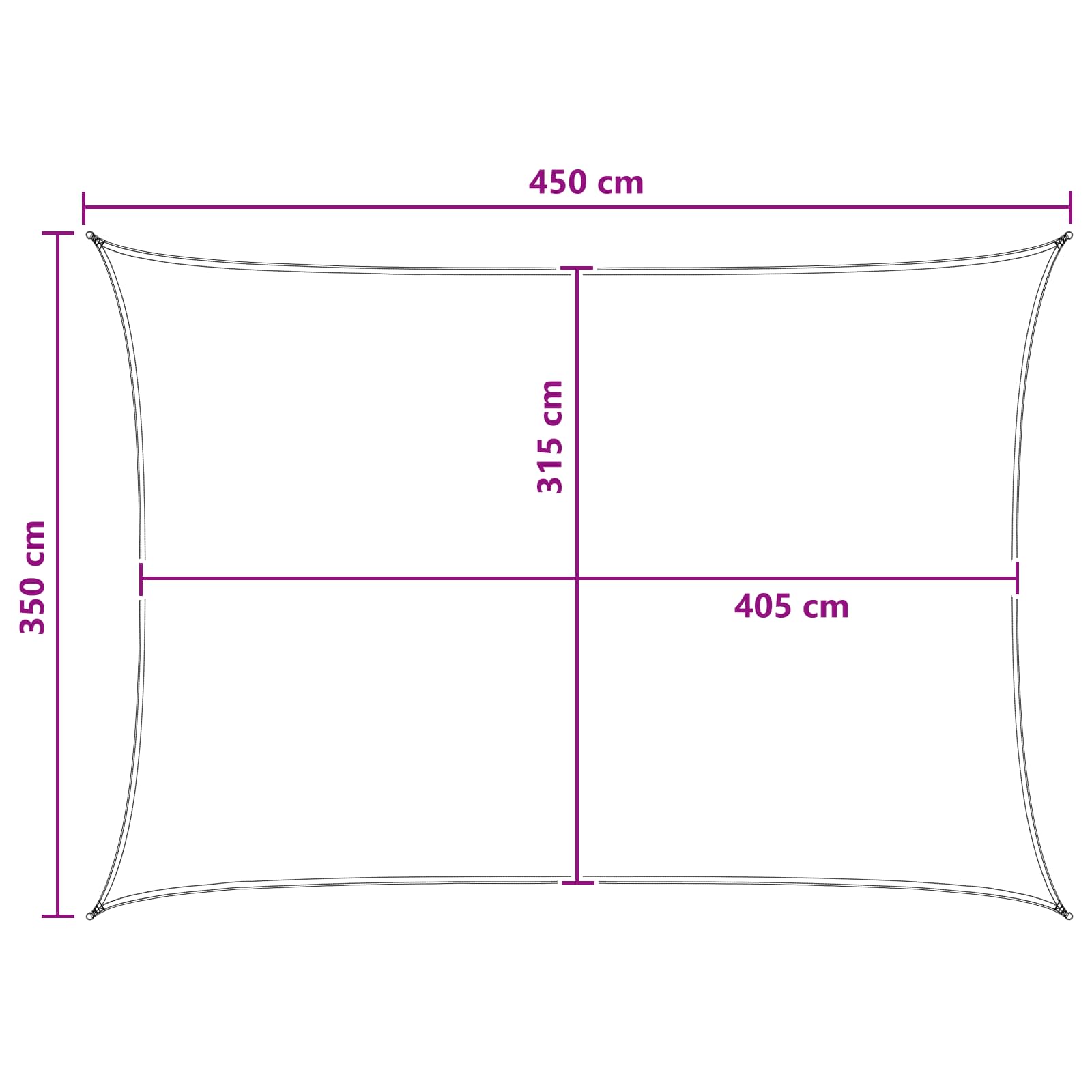 Jedrilica za sunčevu sjenu Plava i bijela 3,5 x 4,5 m HDPE