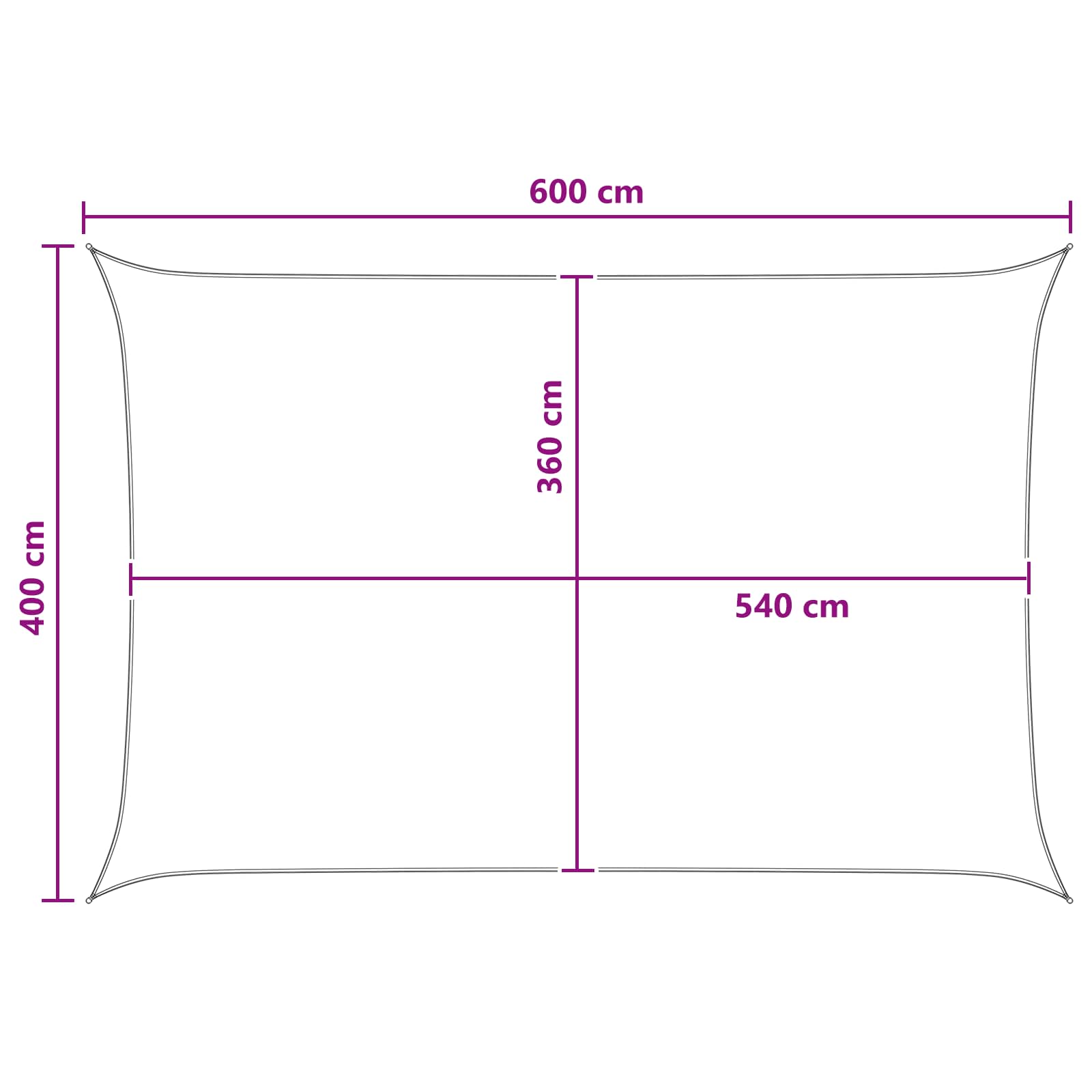 Jedrilica za sunčevu sjenu Svijetlo siva i bijela. 4 x 6 m HDPE