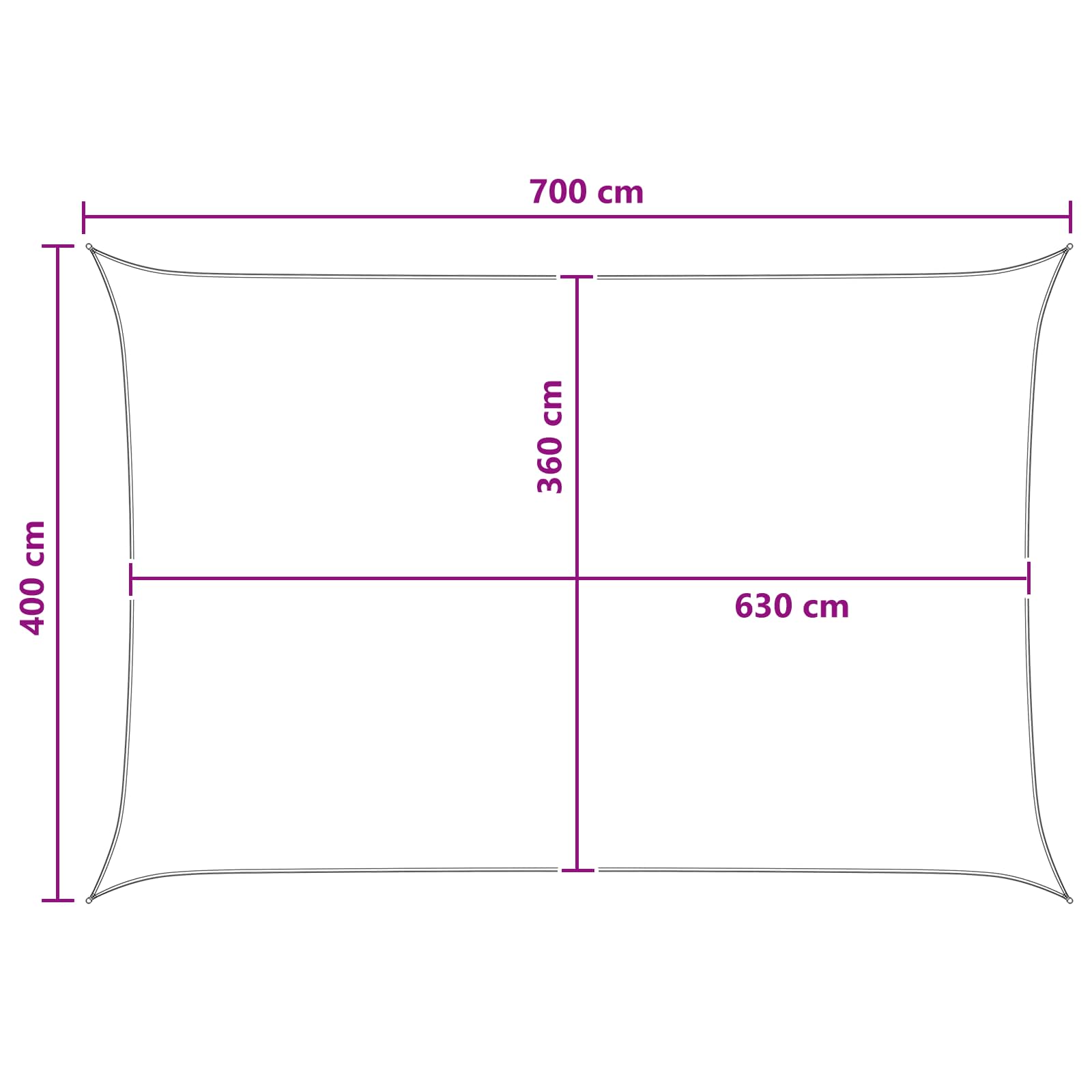 Jedrilica za sunčevu sjenu Svijetlo siva i bijela. 4 x 7 m HDPE