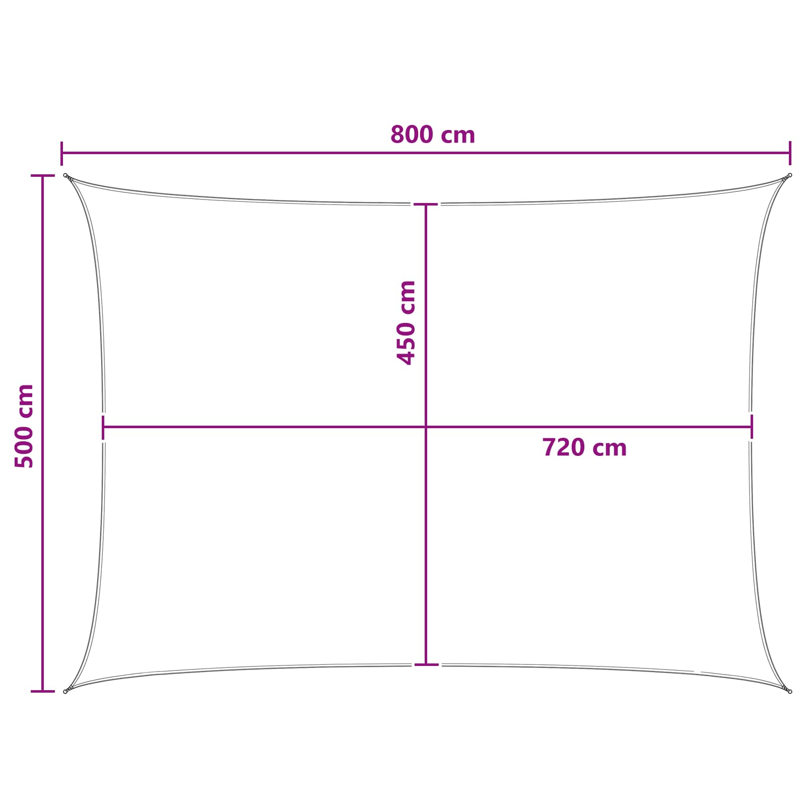 Jedrilica za sunčevu sjenu Svijetlo siva i bijela. 5 x 8 m HDPE