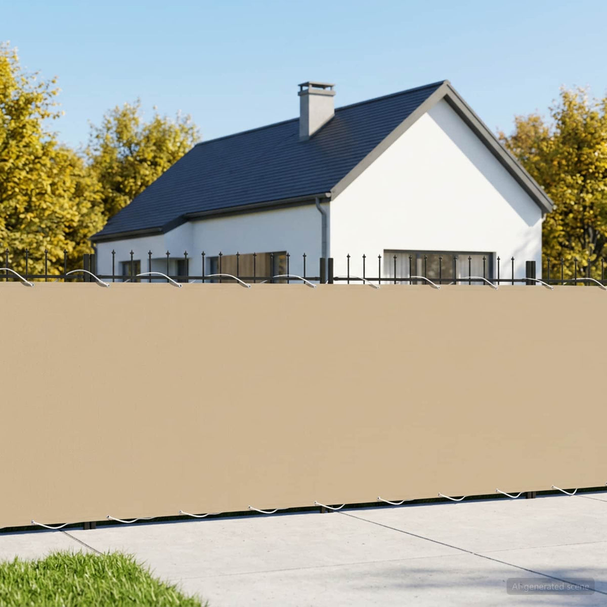 Zaslon za privatnost na balkonu 150 x 800 cm Polyester Bež