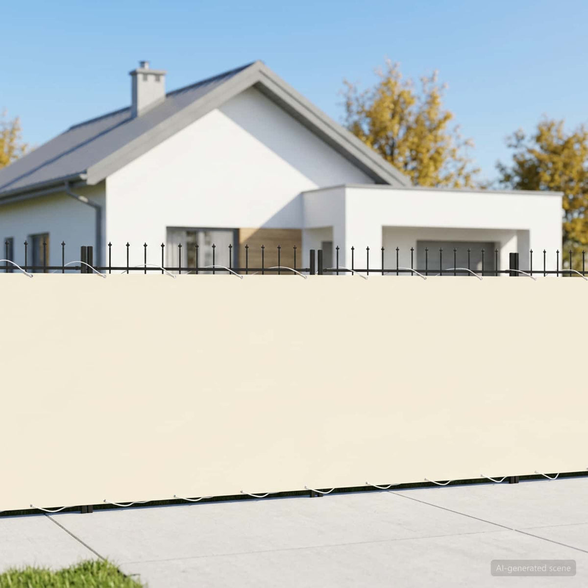 Zaslon za privatnost na balkonu 180 x 500 cm Polyester Krem