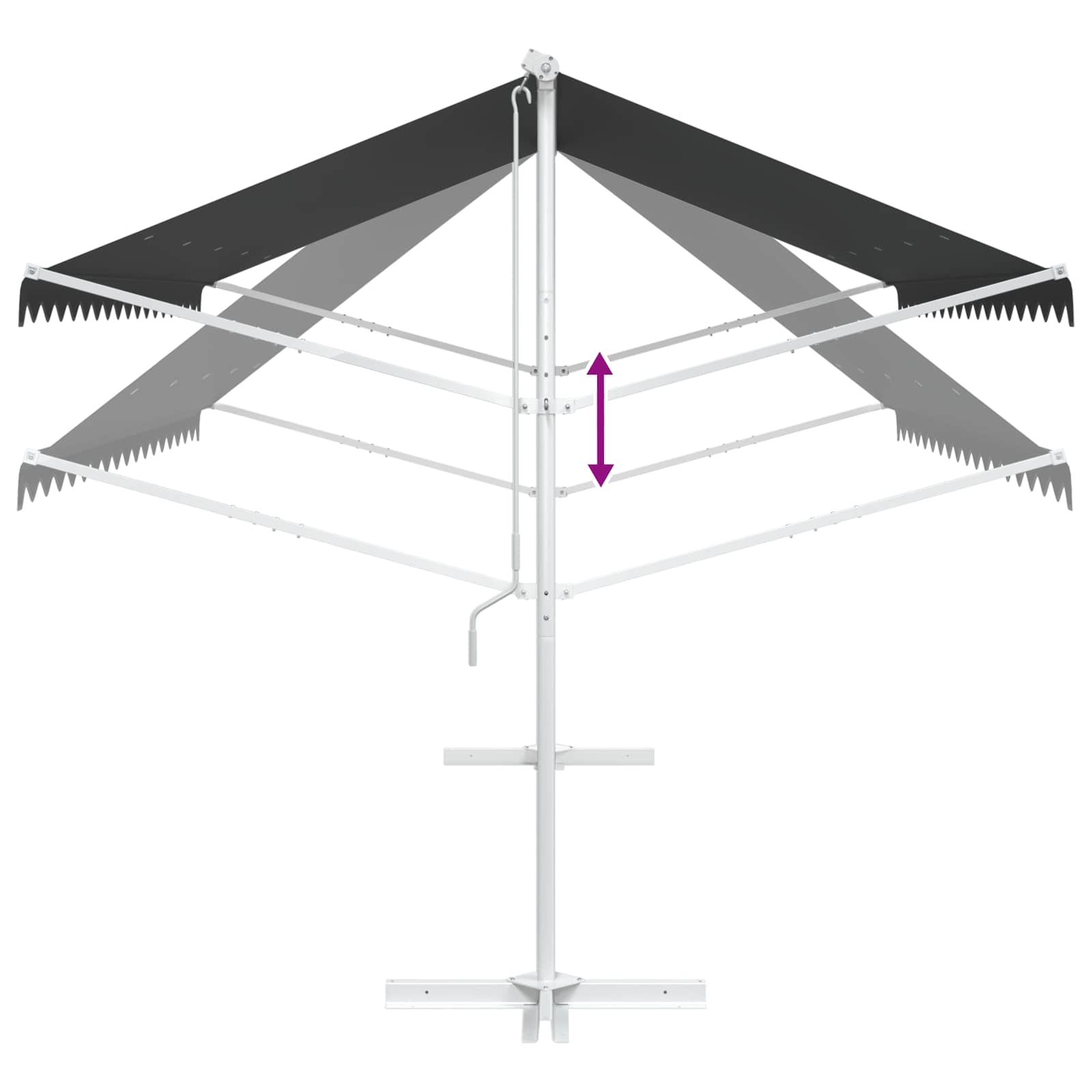 Samostojeća tend 4 × 3 m Poliester Antracit