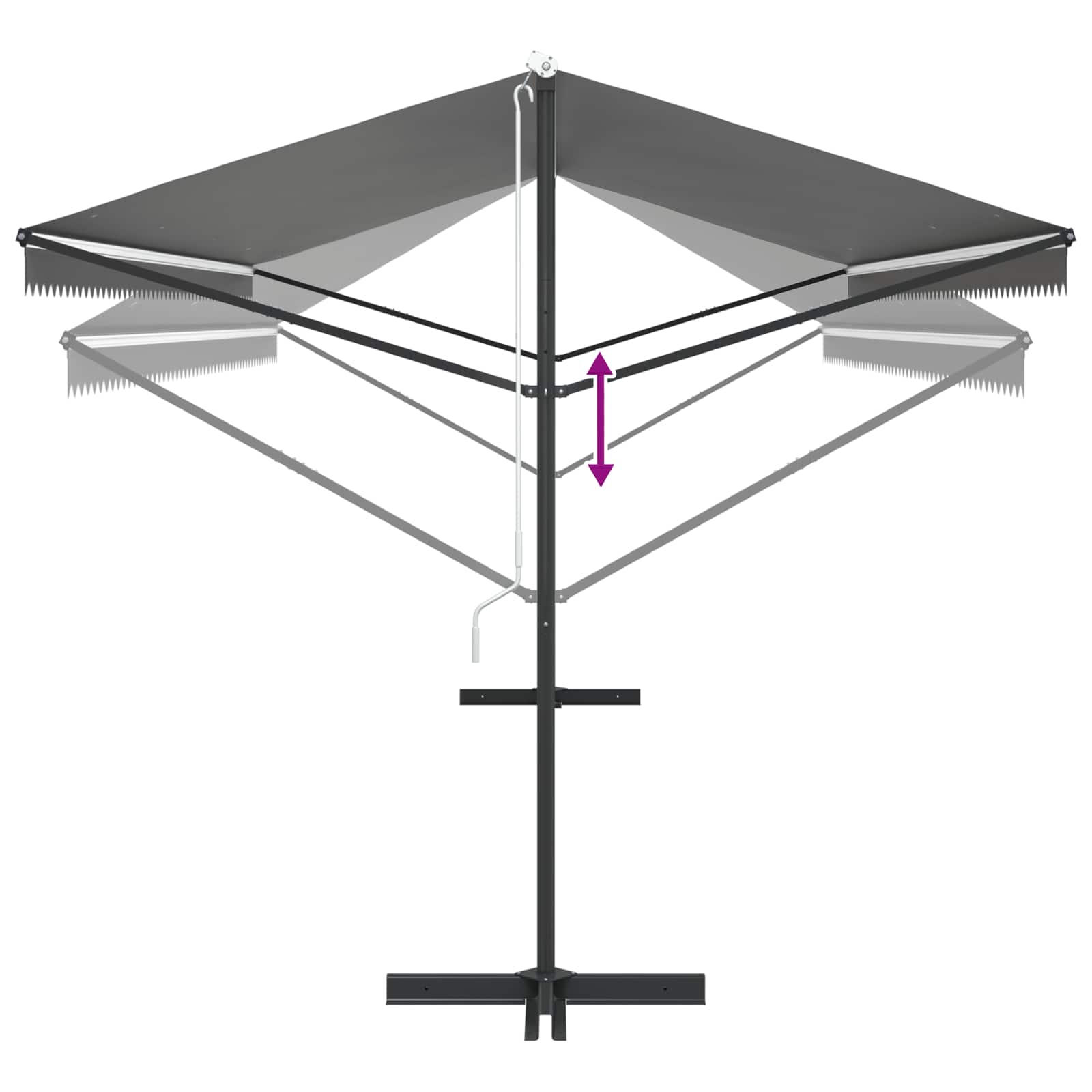 Samostojeća tend Siva 6 x 3 m Poliester