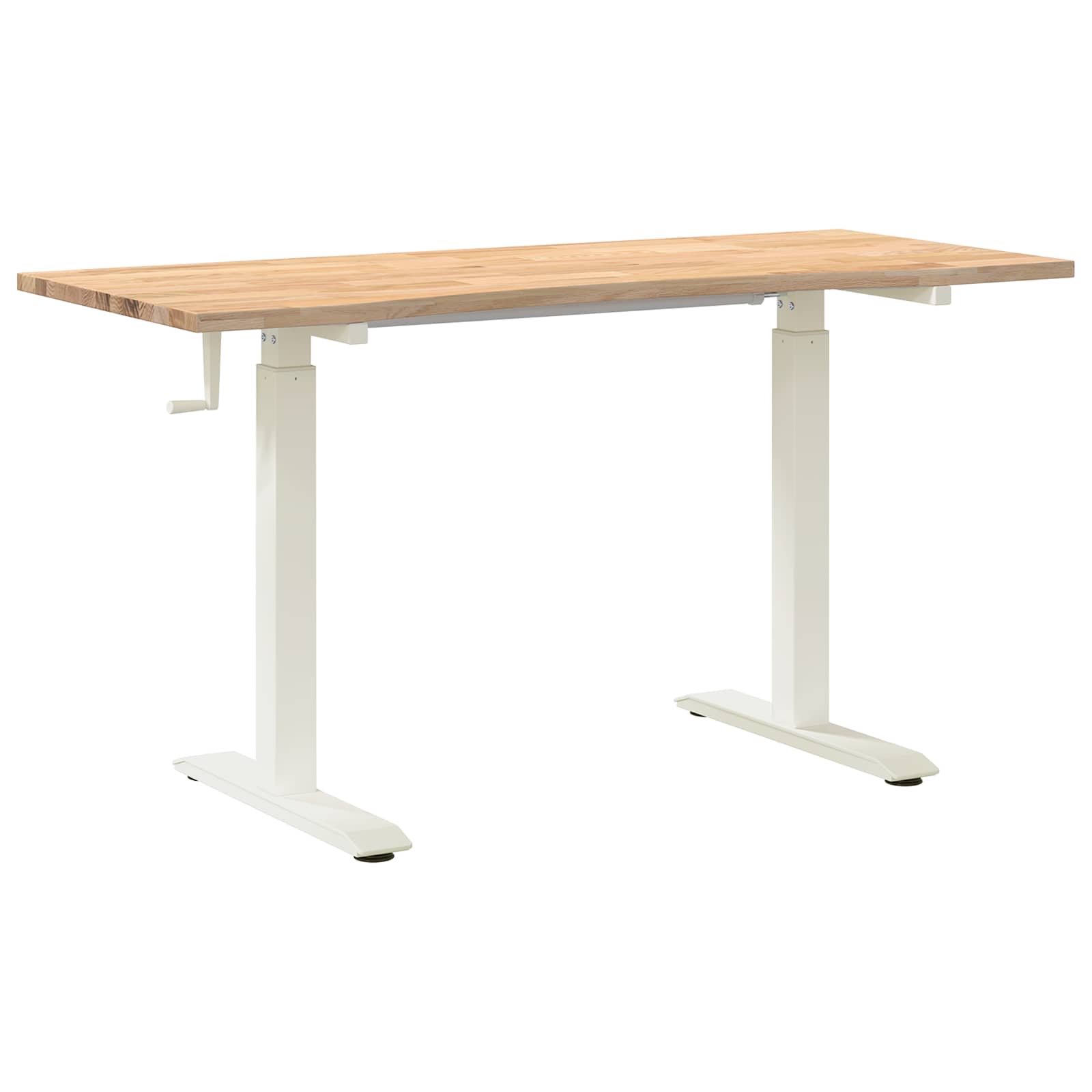 Stol Bjela i prirodna 140 x 60 cm Čvrsto Hrastovo Drvo
