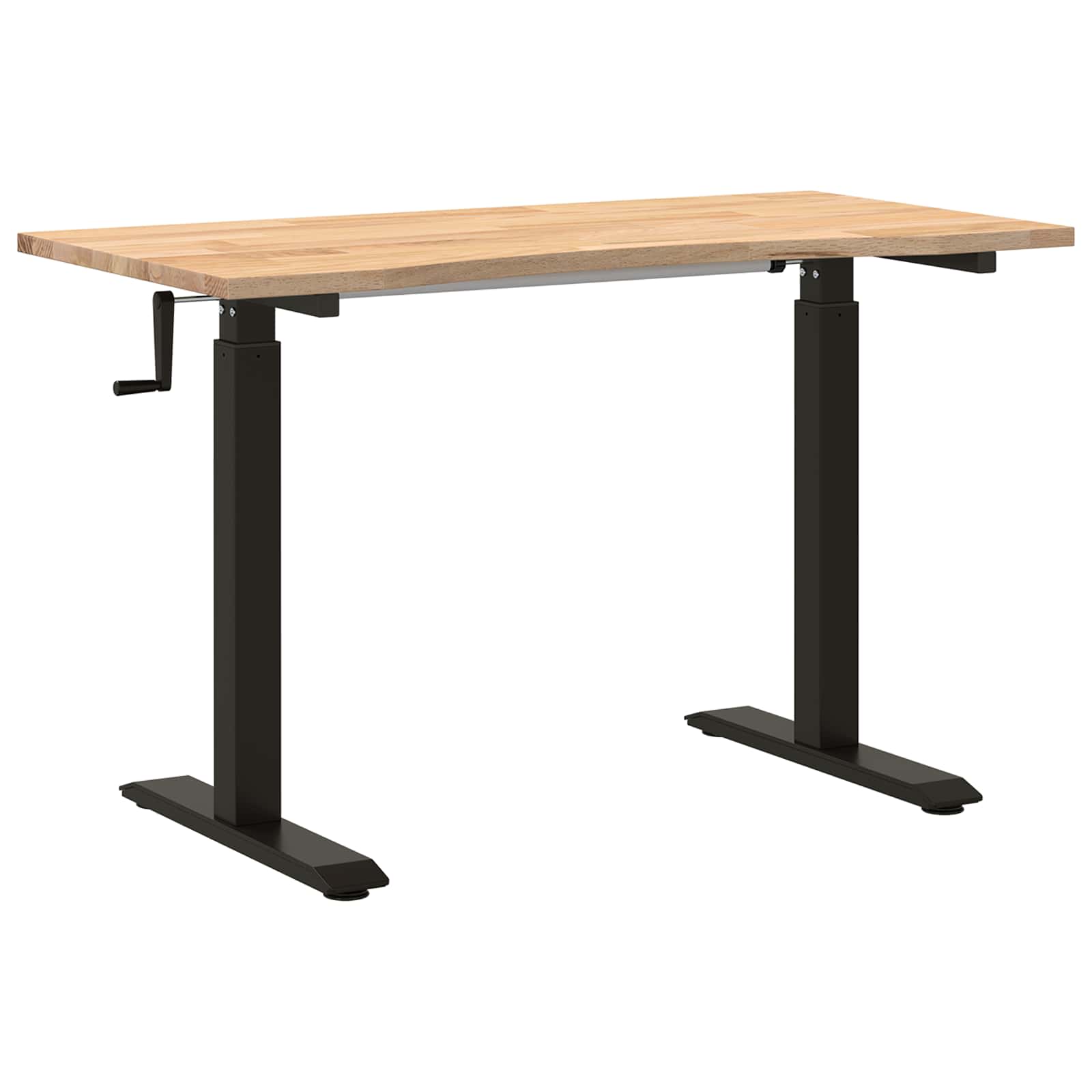 Stol Crna i prirodna 120 x 60 cm Čvrsto Hrastovo Drvo
