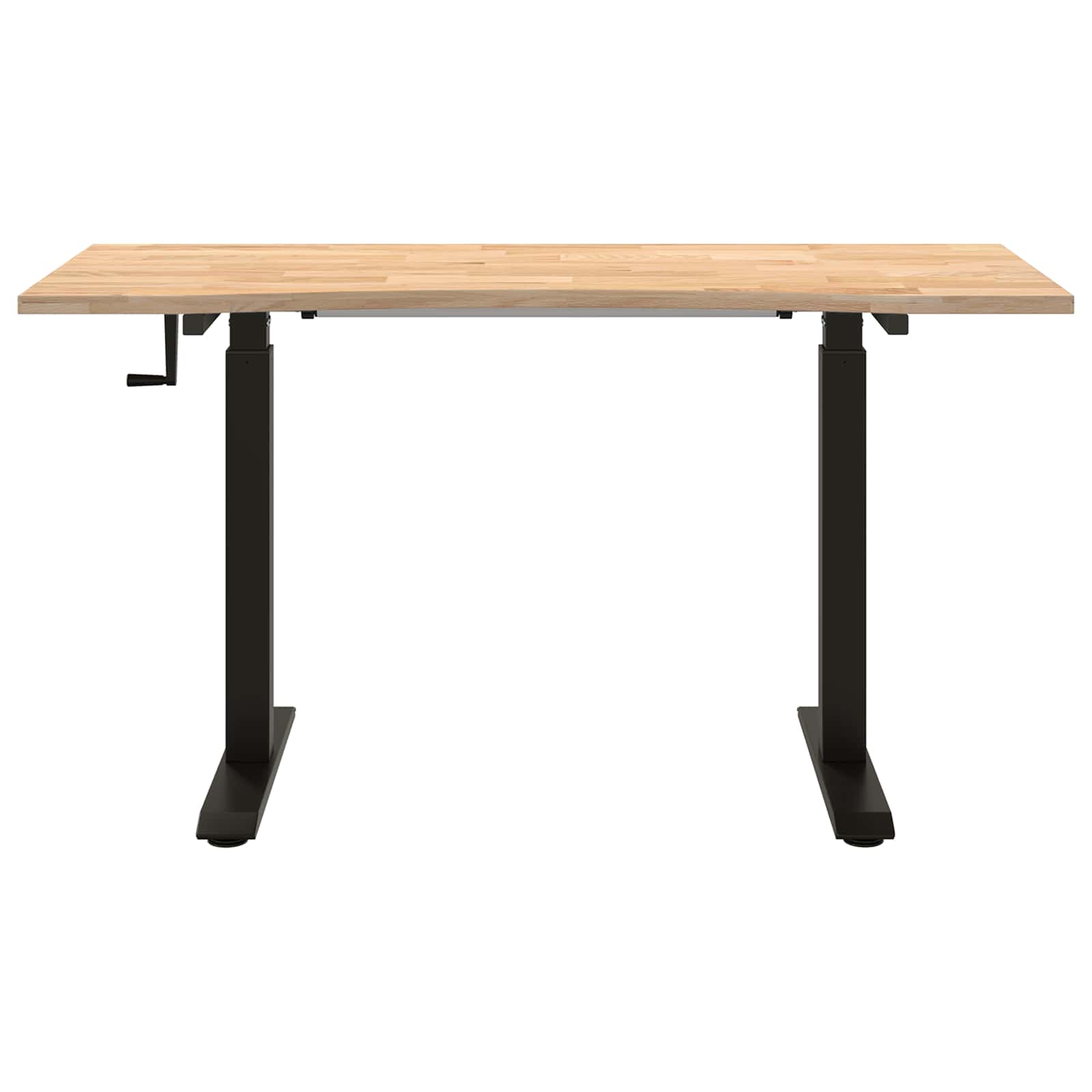 Stol Crna i prirodna 140 x 60 cm Čvrsto Hrastovo Drvo