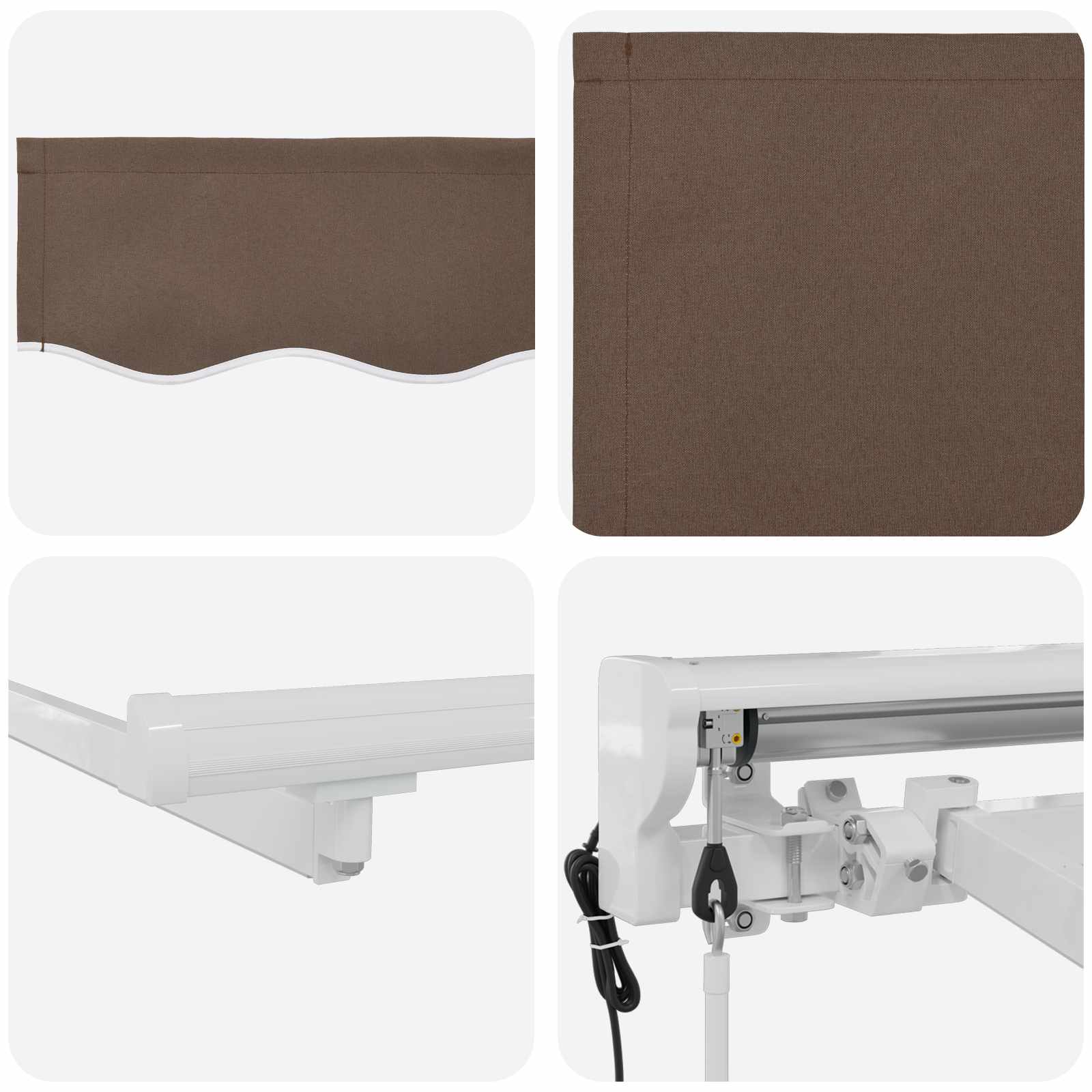 Povlačivi tende Sivosmeđa 2,5 x 2 m Poliester i aluminij