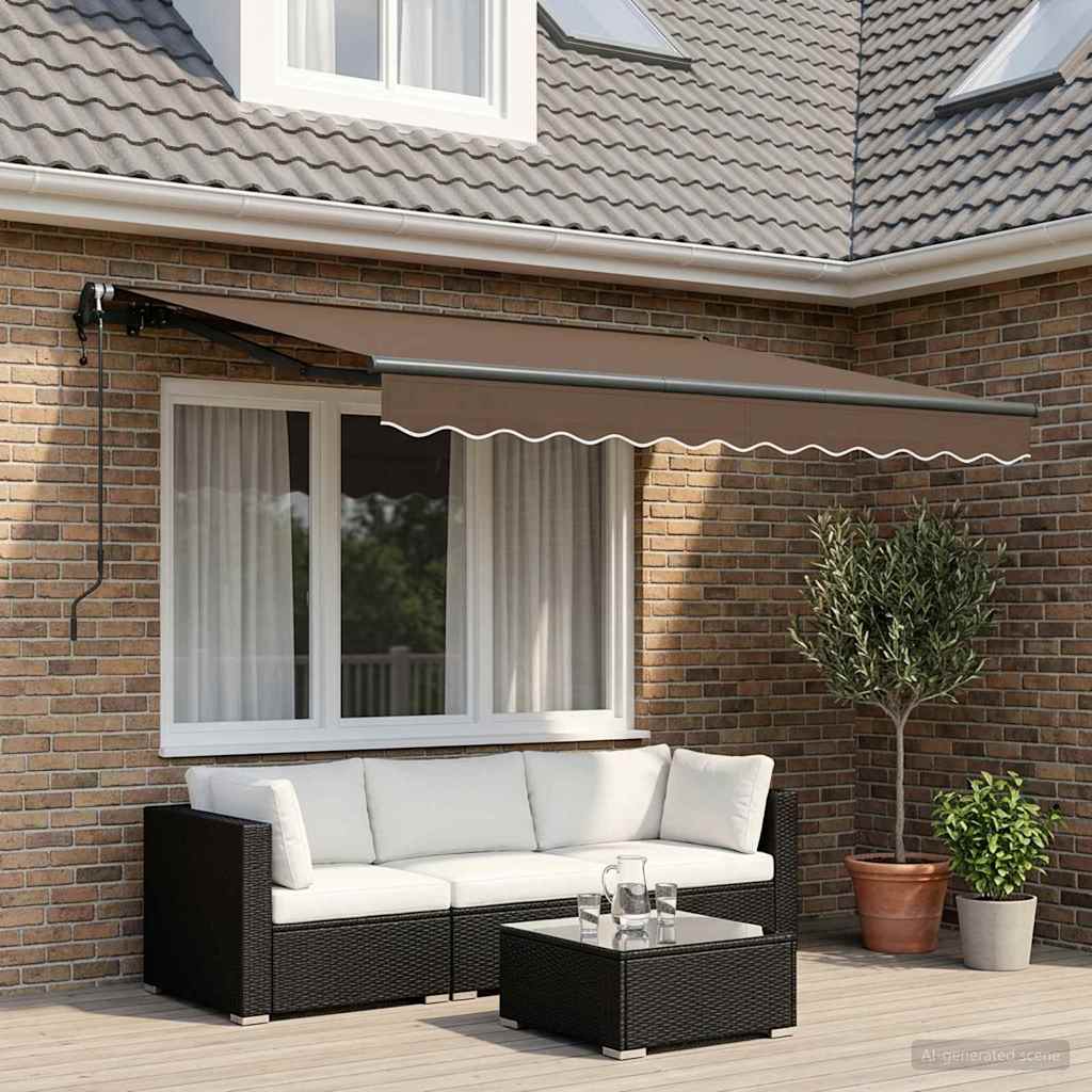 Povlačivi tende Sivosmeđa 300 x 250 cm Tkanina i Aluminij