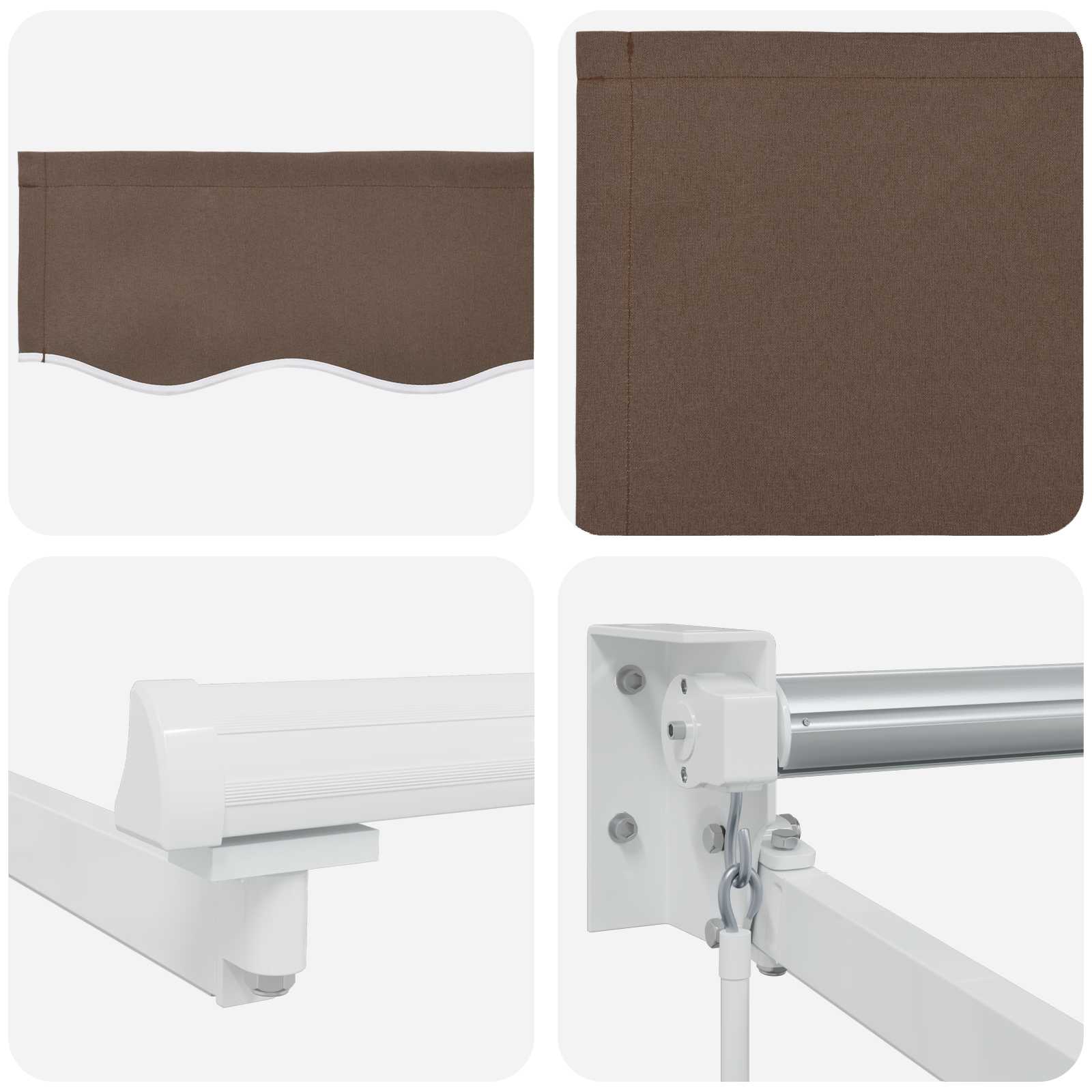 Ručna zlačivna tenda s LED diodama Sivosmeđa