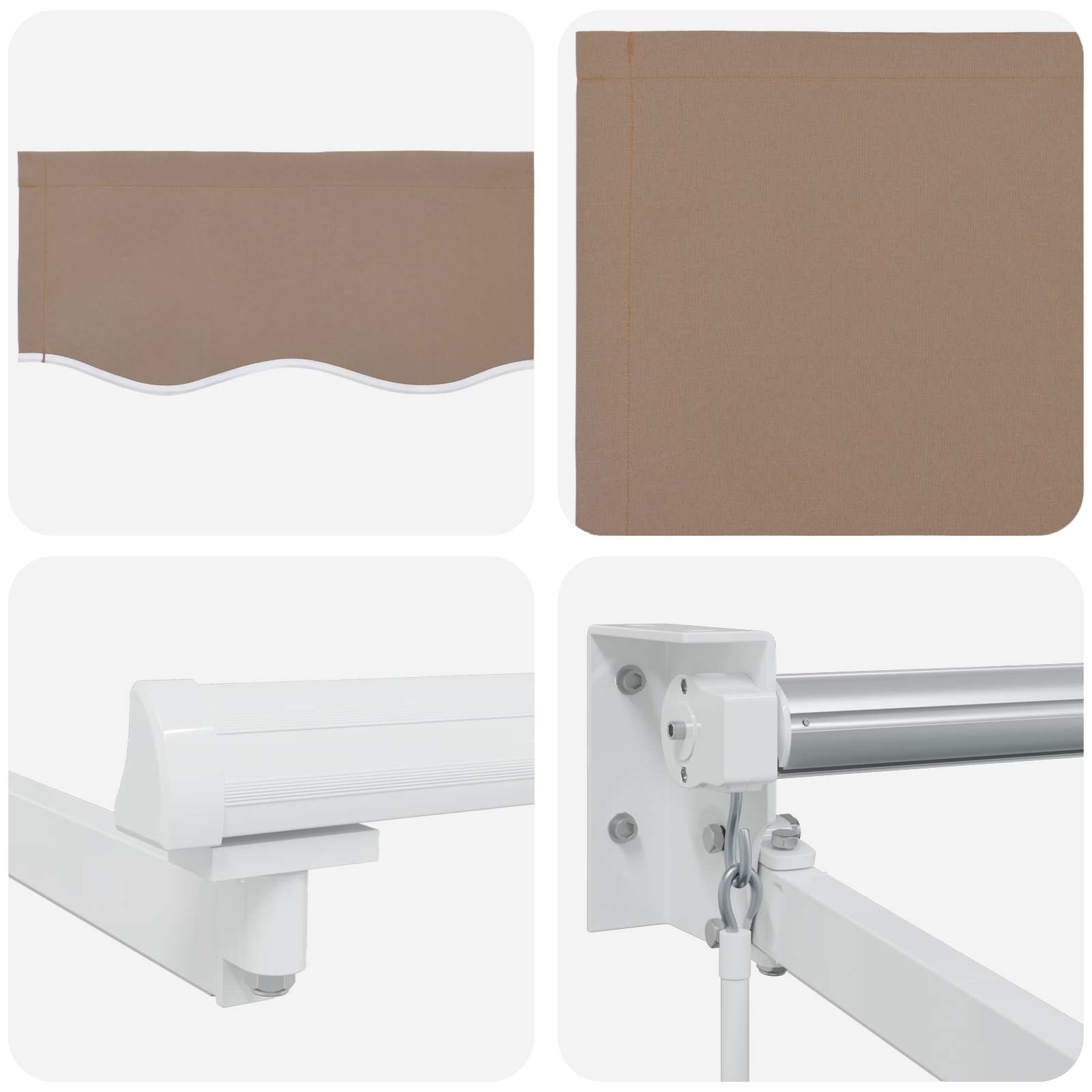 Povlačivi tende Sivosmeđa 4 x 2 m 100% Poliester i Aluminij