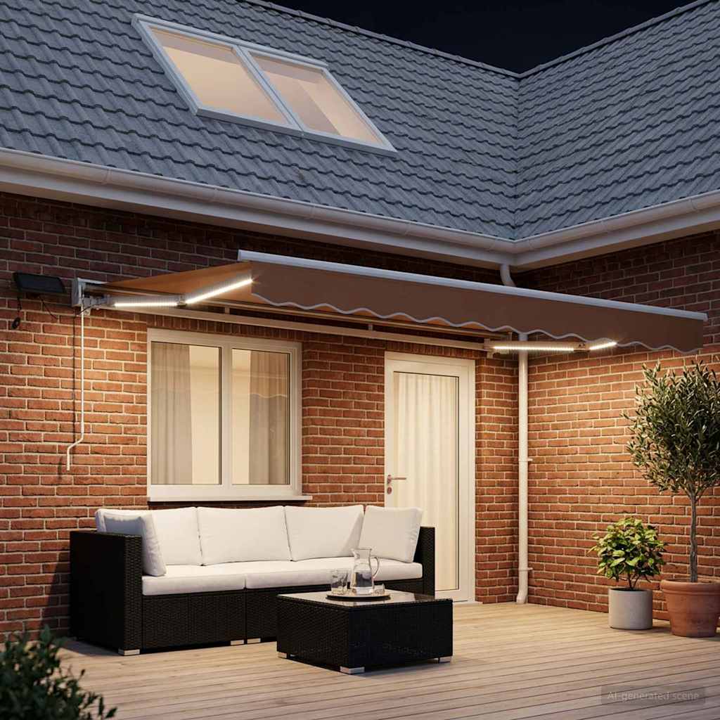 Ručni okvir tende s LED-ima Pijesak 4 x 2 m