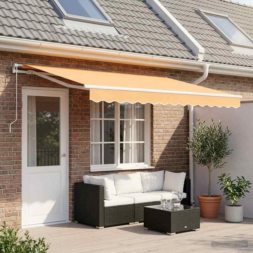 Povlačivi tende Pijesak 450 × 350 cm Poliester i aluminij