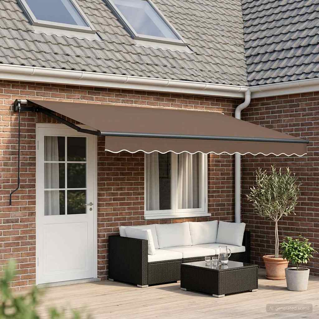 Povlačivi tende Sivosmeđa 450 × 350 cm Poliester i aluminij