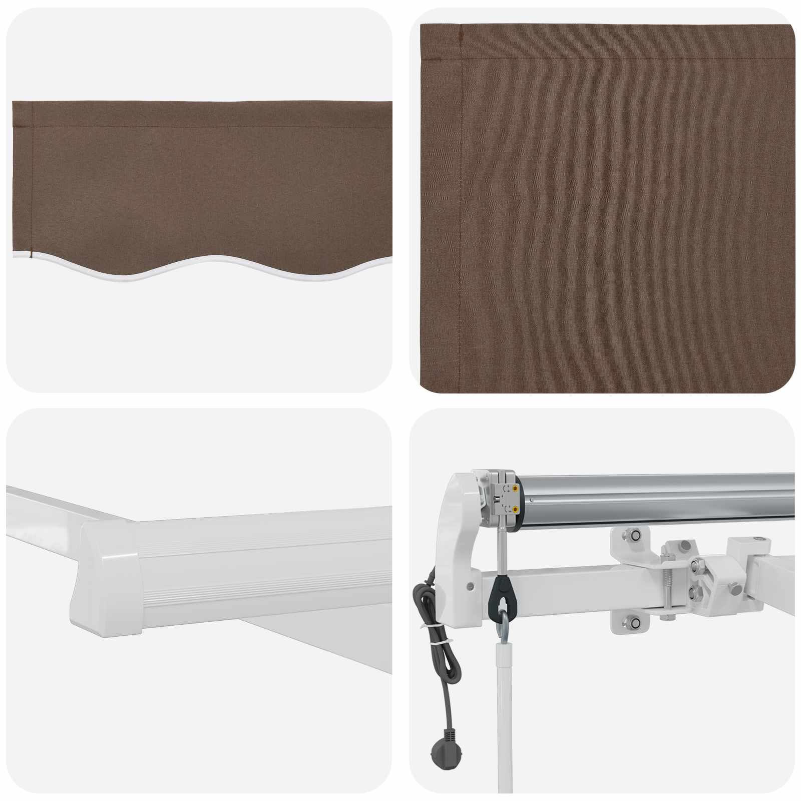 Povlačivi tende Sivosmeđa 300 x 250 cm Tkanina i Aluminij