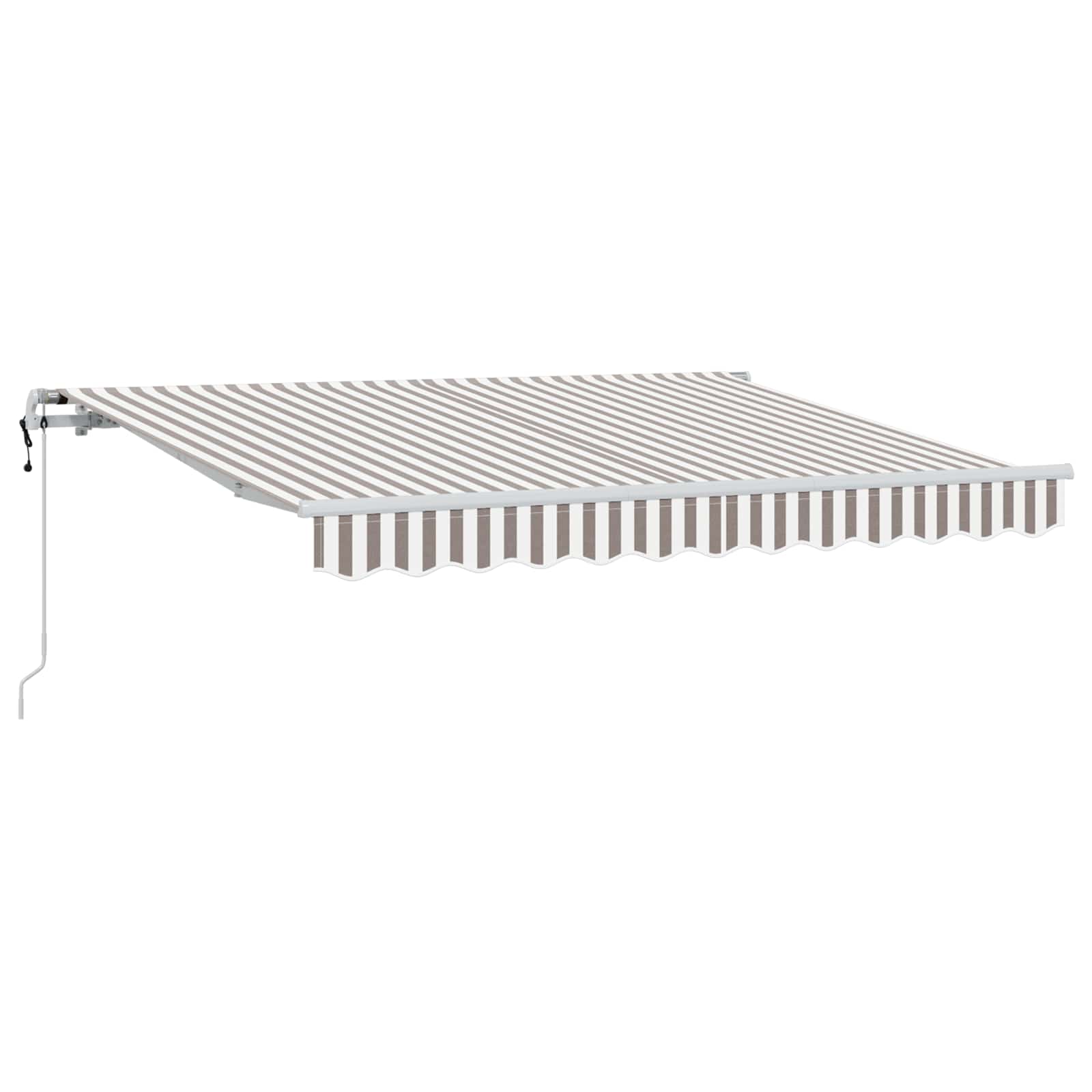 Povlačivi tende Svijetlo siva i bijela. 350 x 250 cm