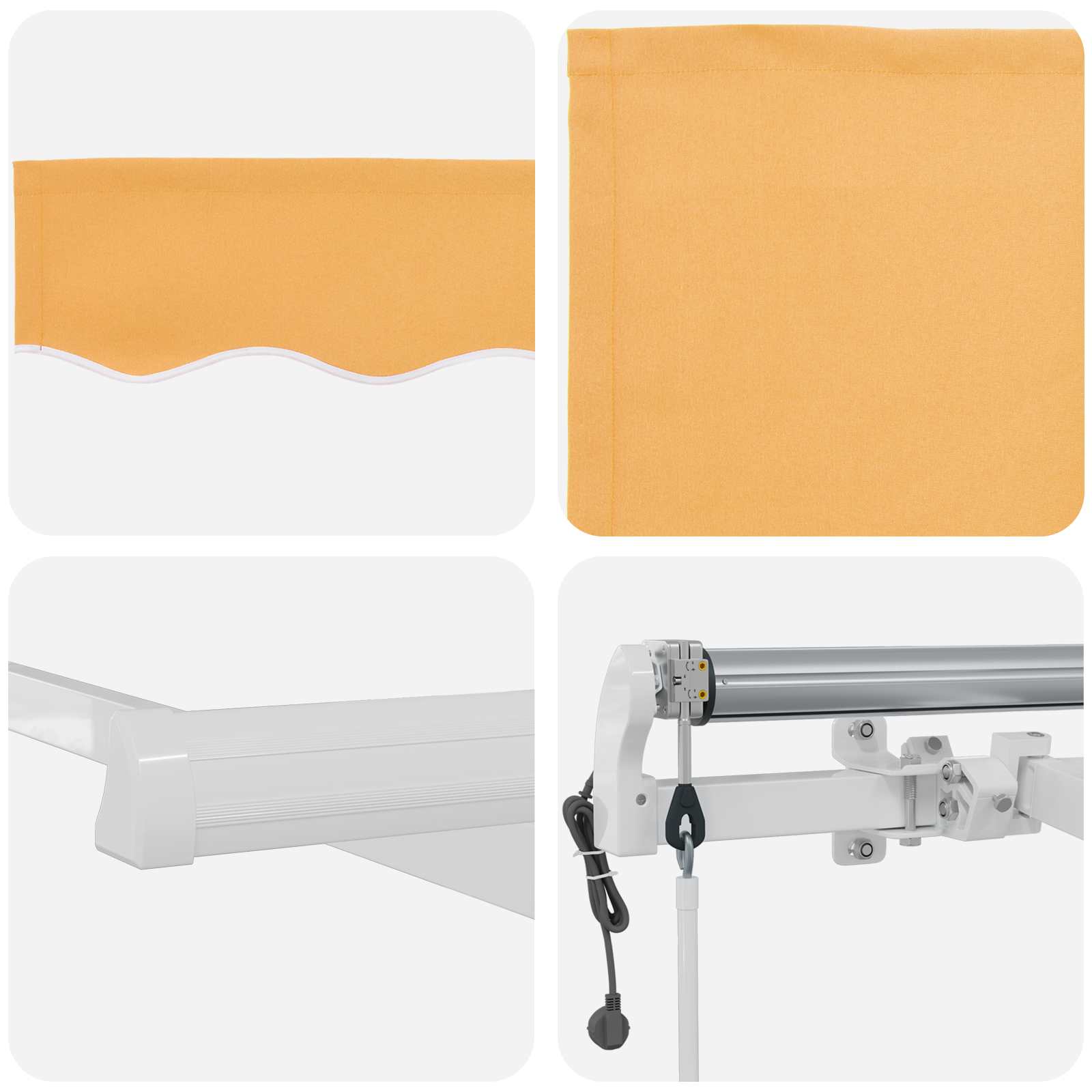 Povlačivi tende Pijesak 350 x 250 cm Tkanina i Aluminij