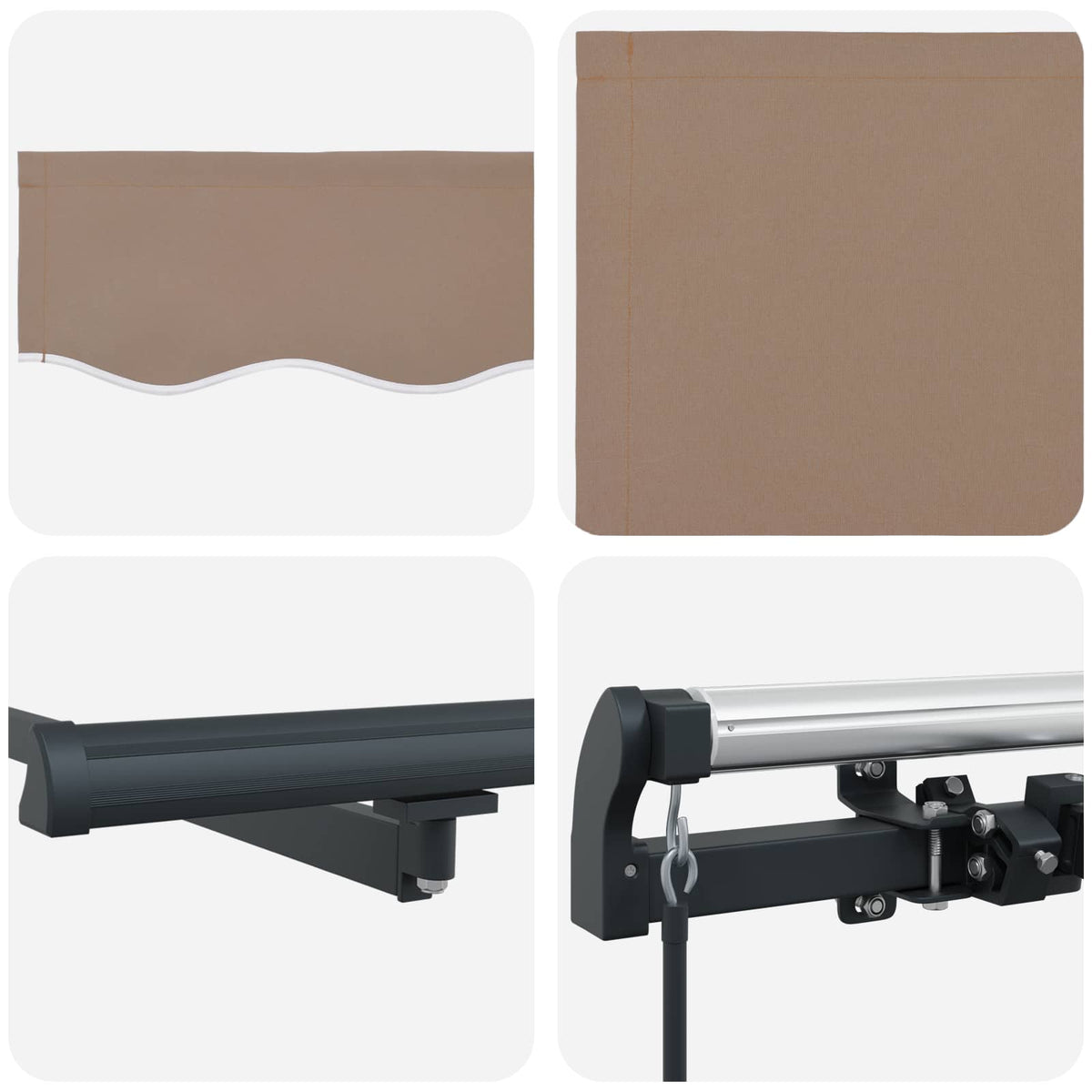 Povlačivi tende Sivosmeđa 350 x 250 cm Tkanina i Aluminij