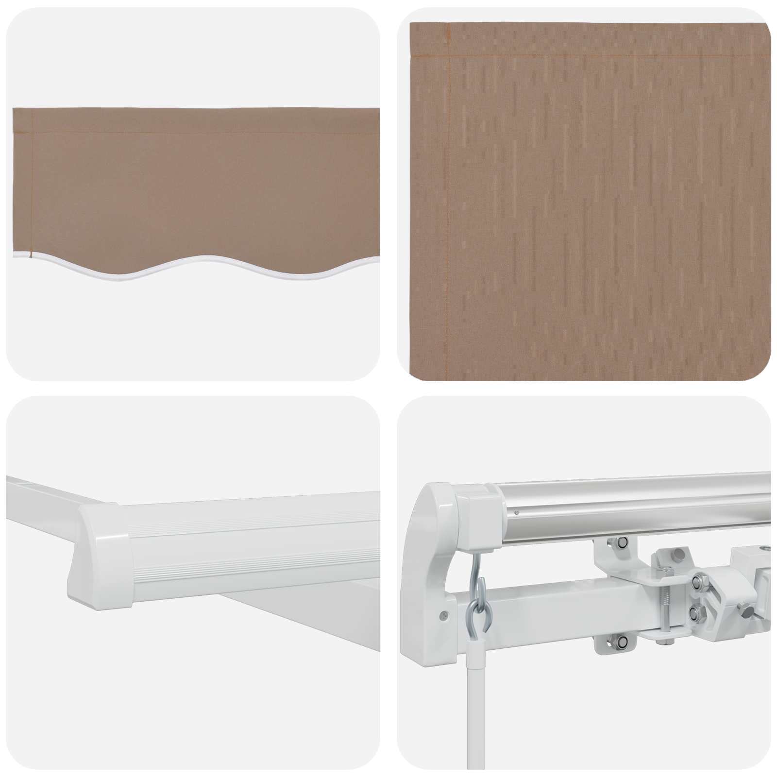 Povlačivi tende Sivosmeđa 400 × 300 cm Poliester i aluminij