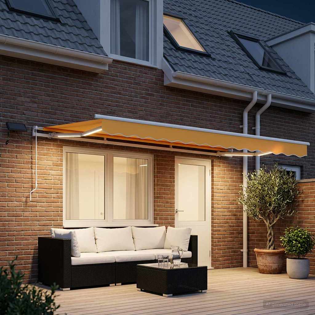 Povlačivi tende Pijesak 450 × 300 cm Tkanina i Aluminij