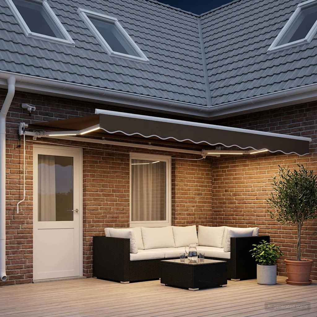 Povlačivi tende Sivosmeđa 500 × 350 cm Poliester