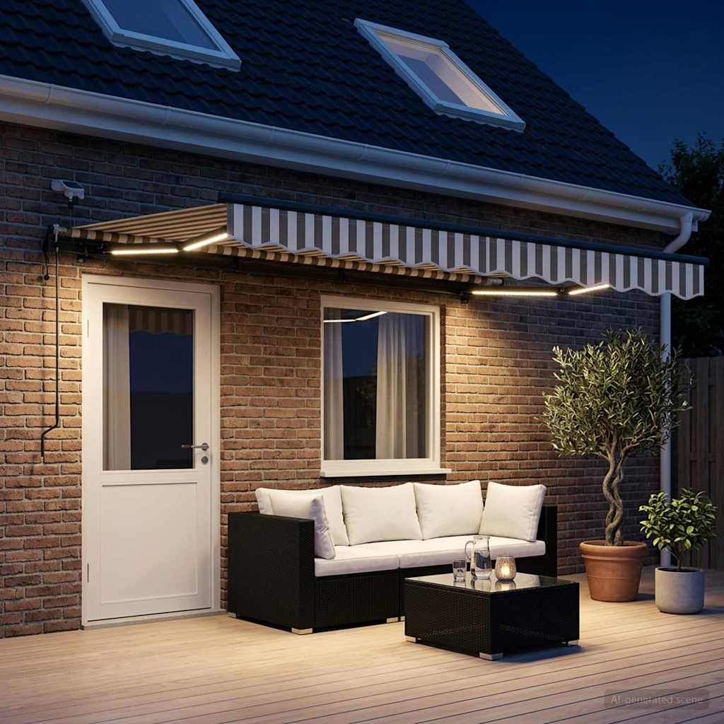Tkanina za tende Svijetlo siva i bijela. 600 × 300 cm Poliester