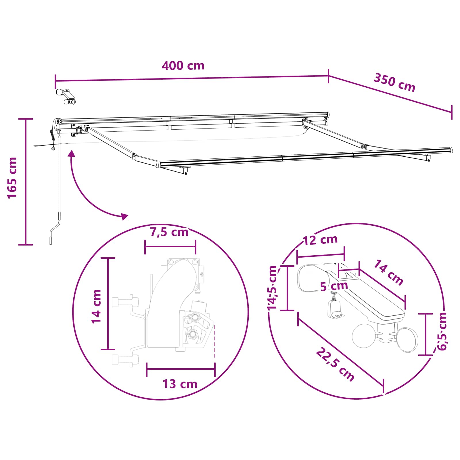 Tkanina za tende Pijesak 400 × 350 cm Poliester
