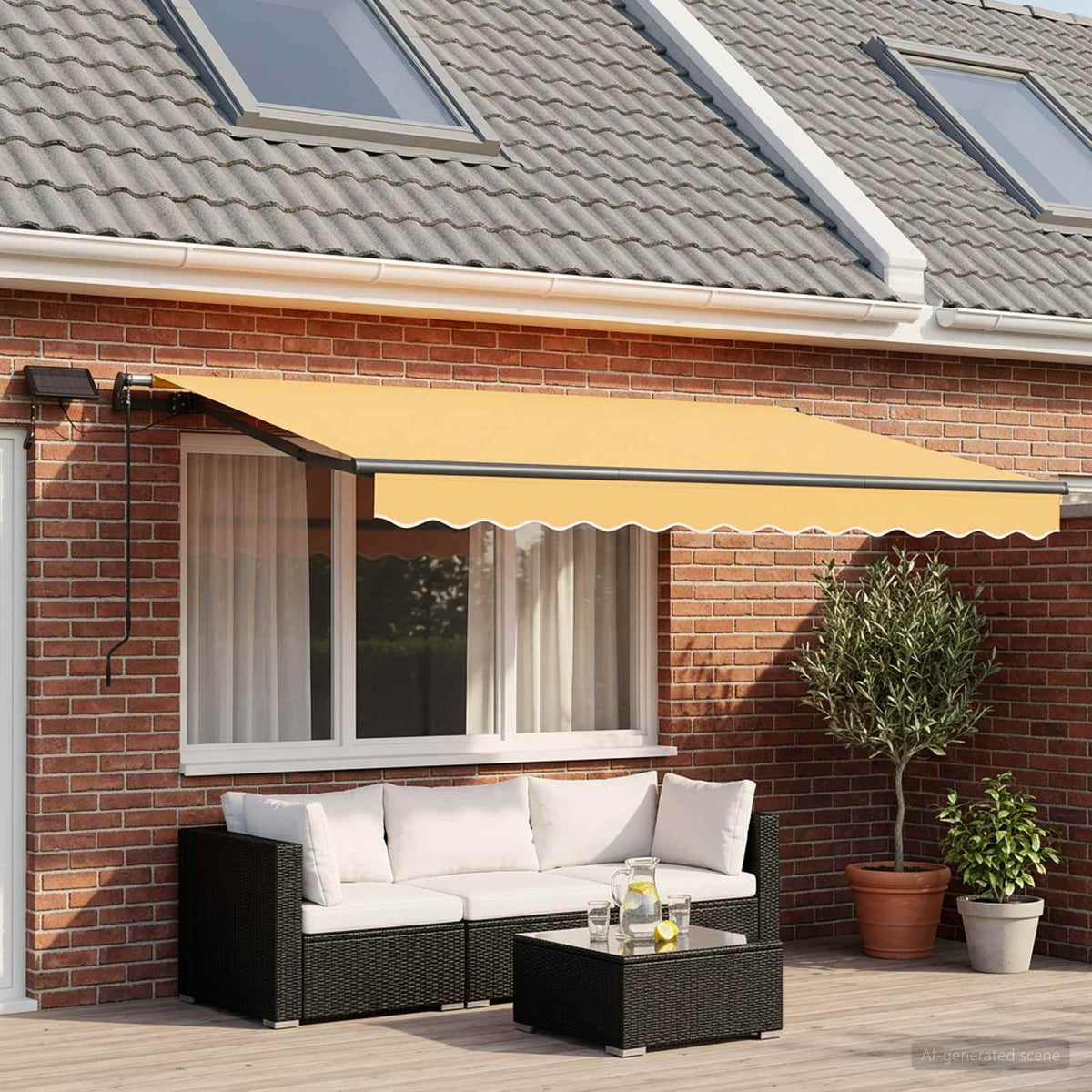Povlačivi tende Pijesak 450 × 350 cm Tkanina i Aluminij