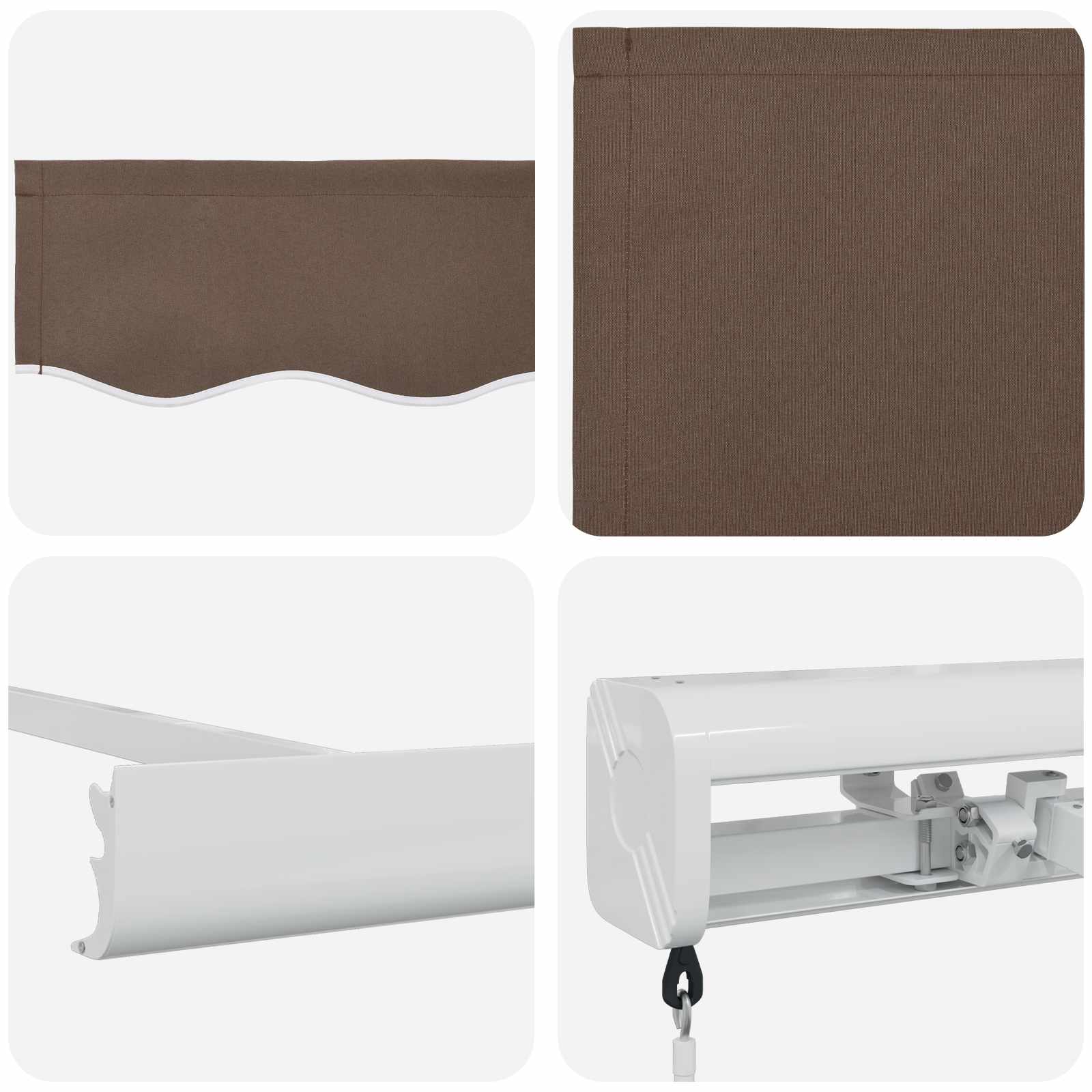Povlačivi tende Sivosmeđa 500 × 300 cm Platno i Aluminij