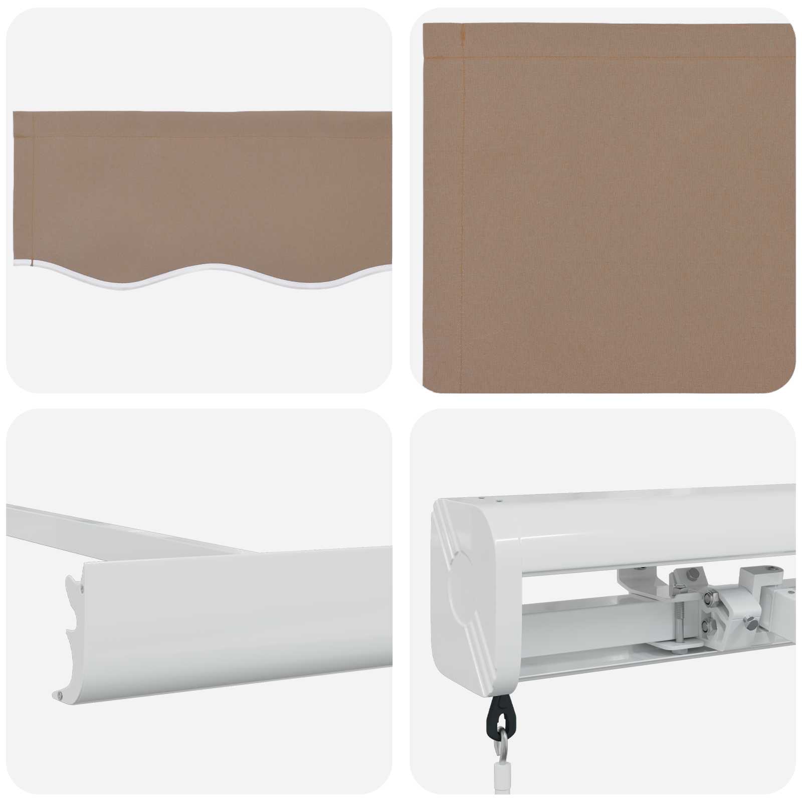 Povlačivi tende Sivosmeđa 500 × 300 cm Platno i Aluminij