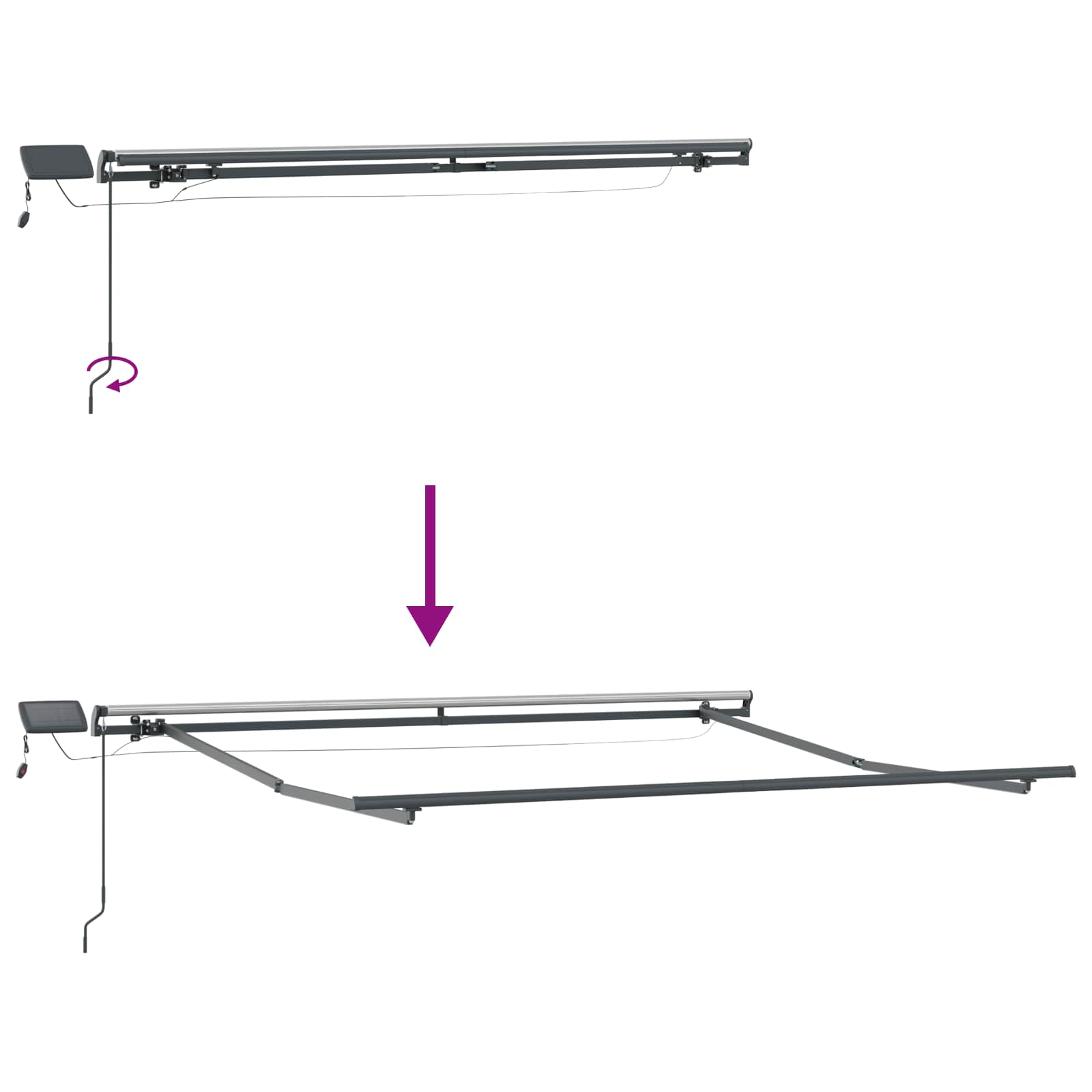 Povlačivi tende Sivosmeđa 500 × 350 cm Tkanina i Aluminij