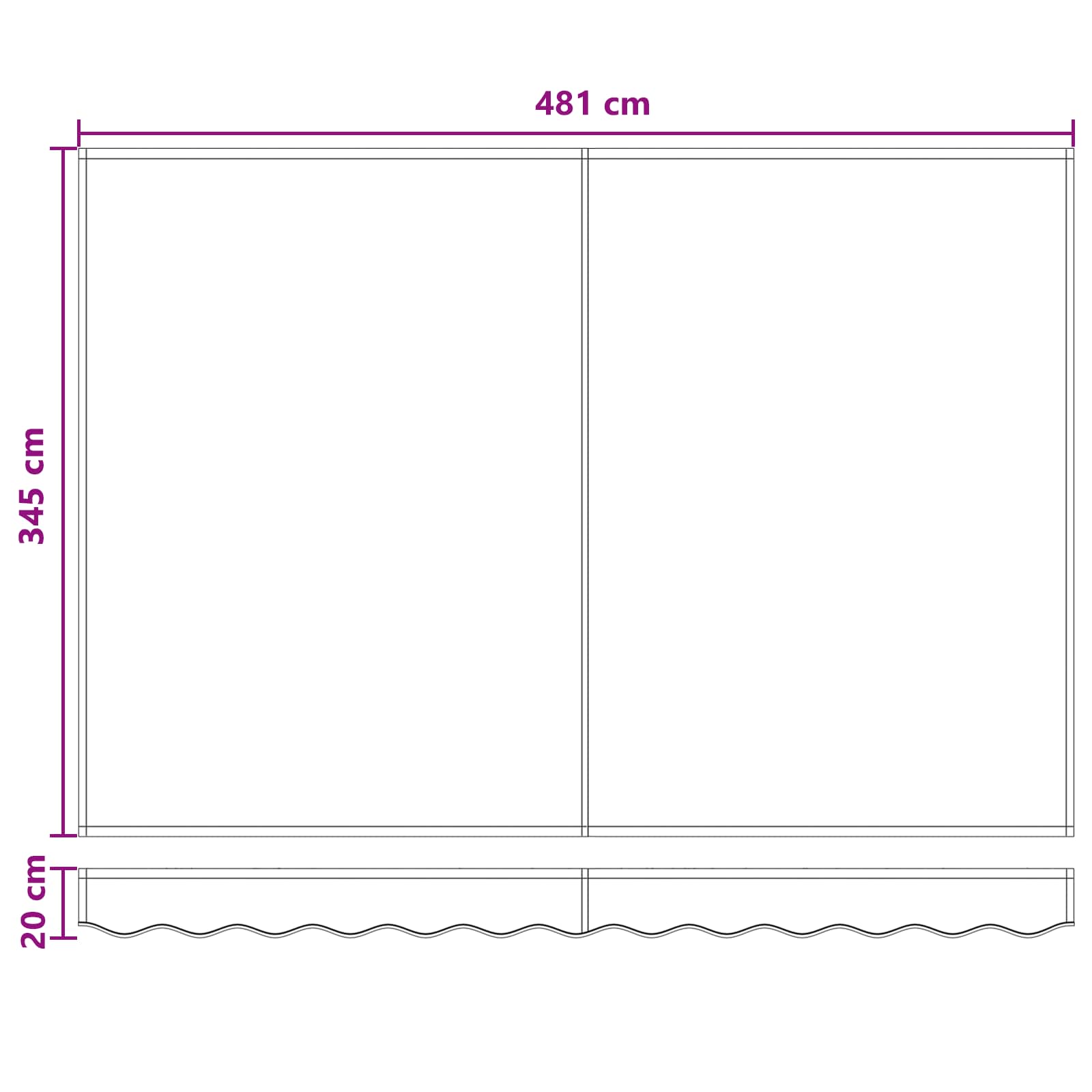 Ručni okvir tende s LED-ima Pijesak 5 × 3,5 m