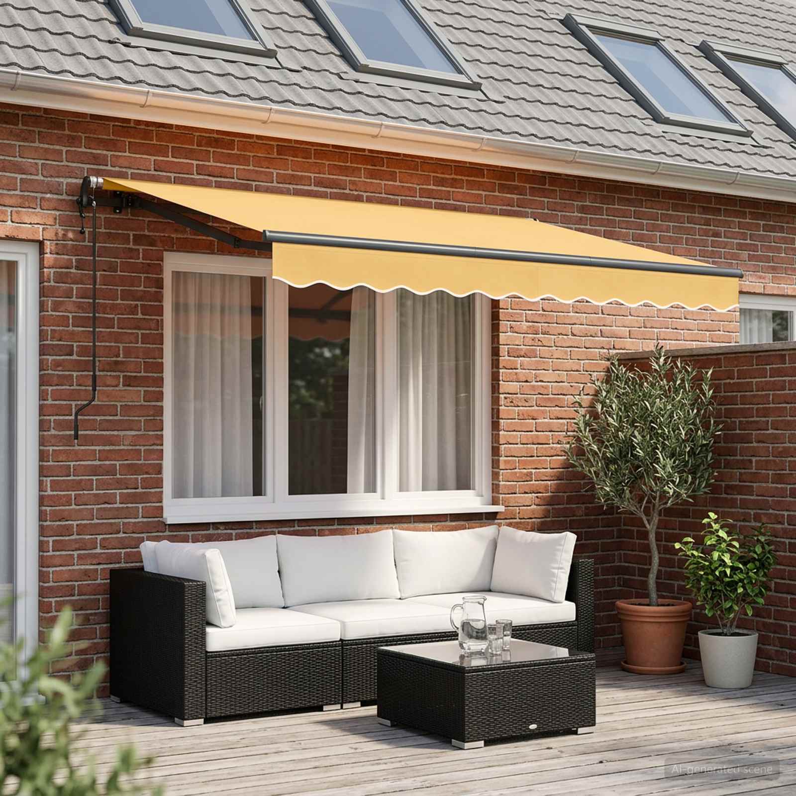 Povlačivi tende Pijesak 600 × 300 cm Tkanina i Aluminij
