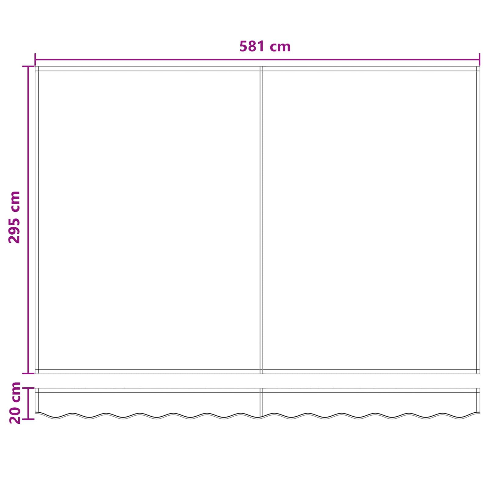 Povlačivi tende Sivosmeđa 600 × 300 cm Tkanina i Aluminij