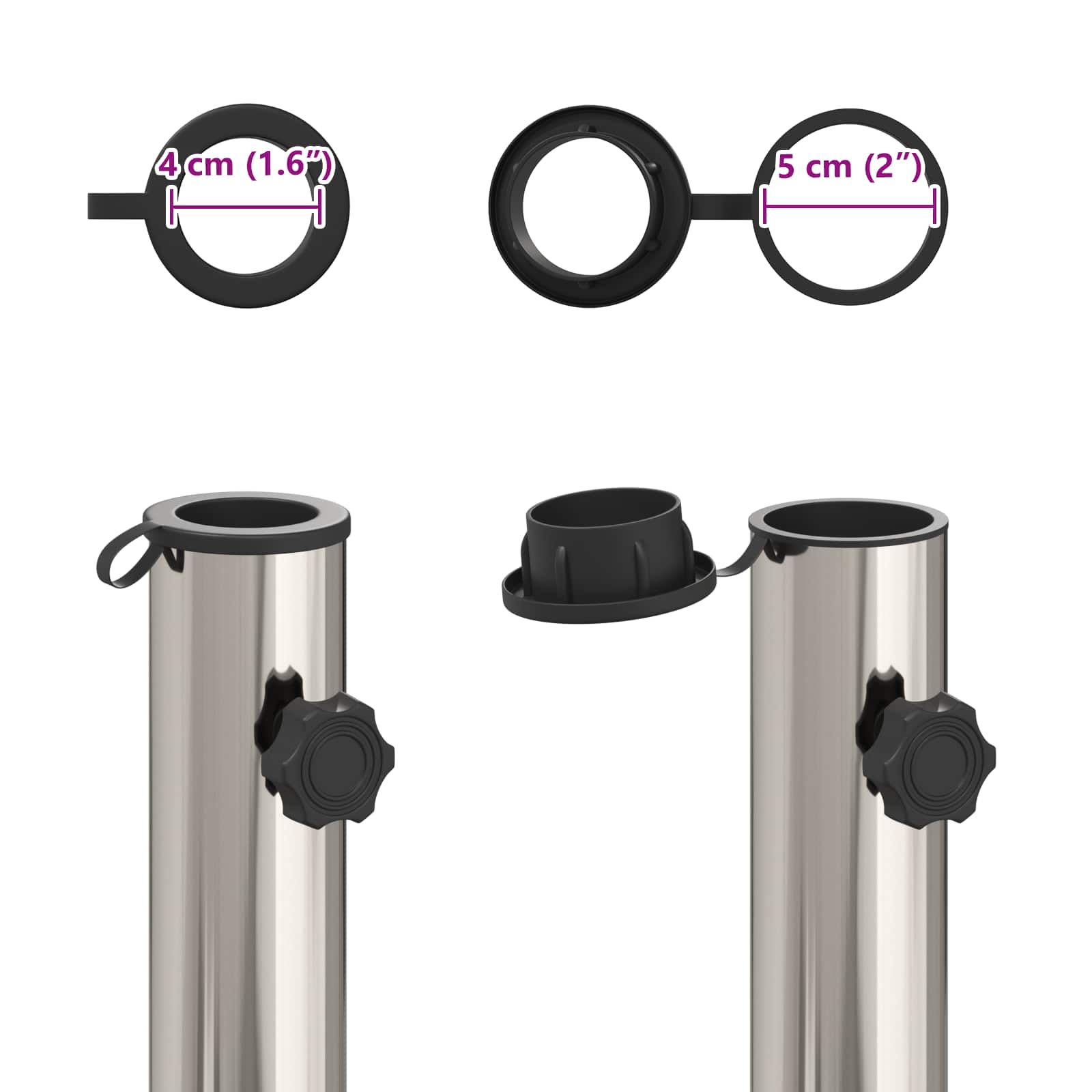 Stalak za suncobran za cijev promjera 40-50 mm 26.45 kg Siva