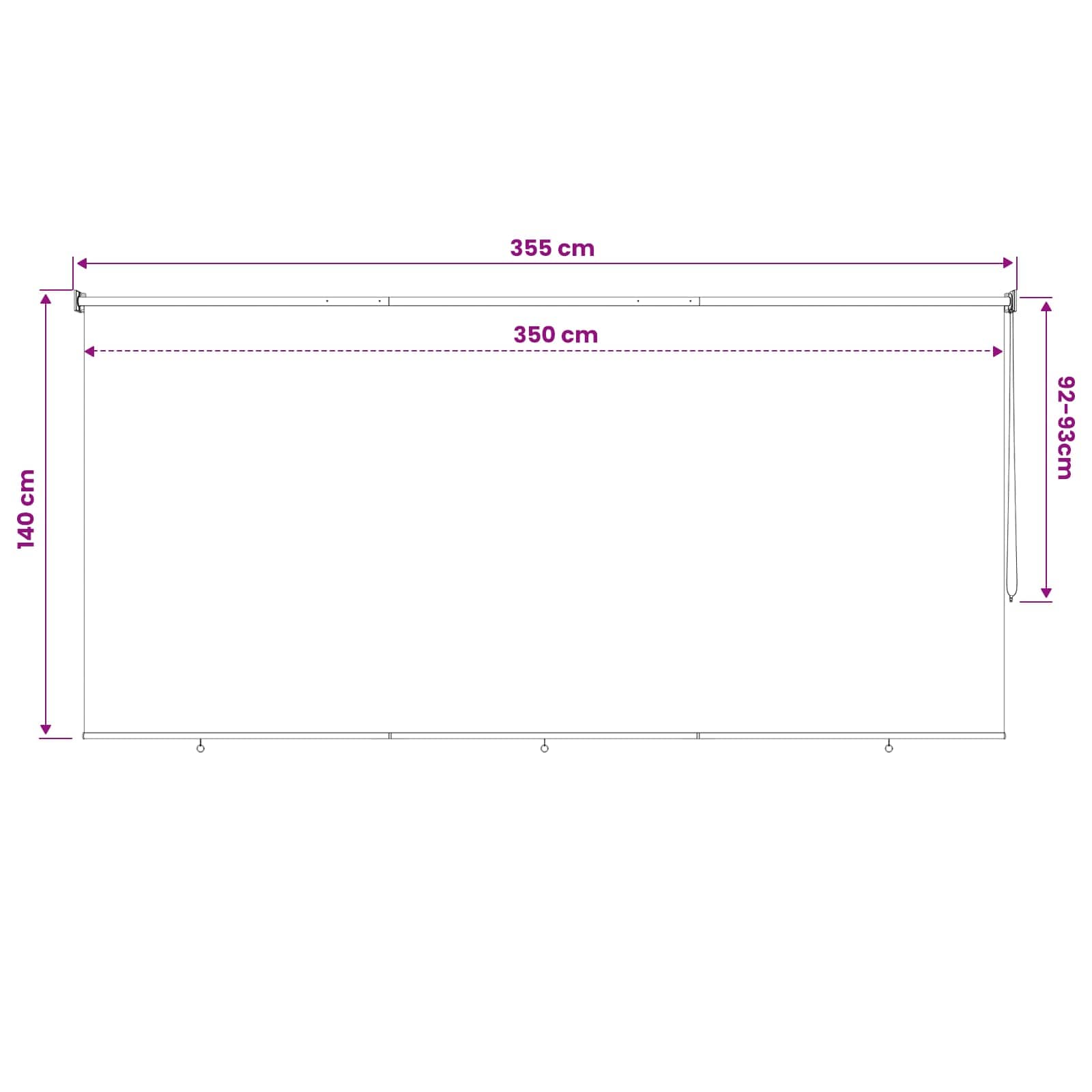 Vanjska roleta 90% blokada UV zraka Terrakota 350 x 140 cm HDPE