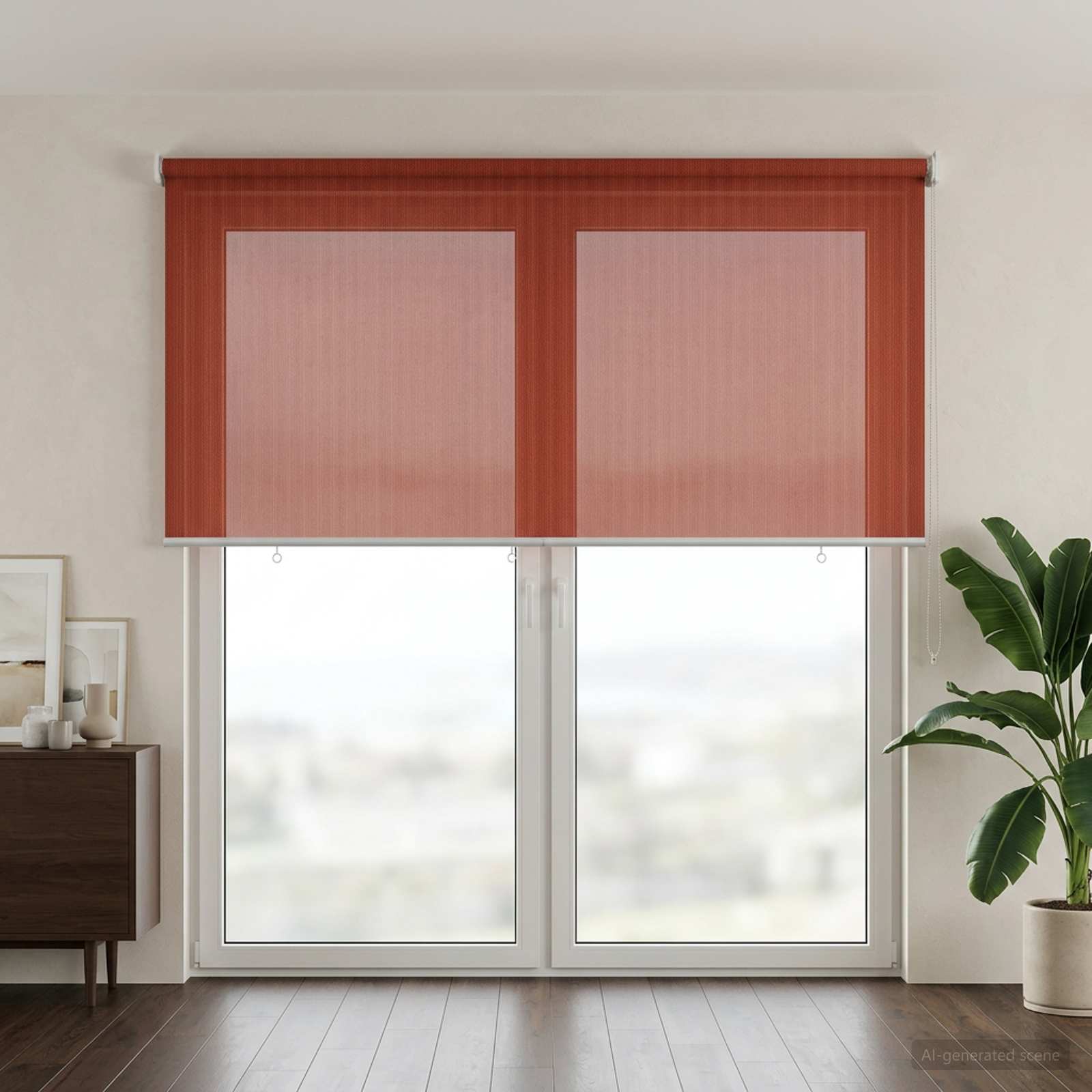 Vanjska roleta 90% blokada UV zraka Terrakota 140 x 230 cm HDPE