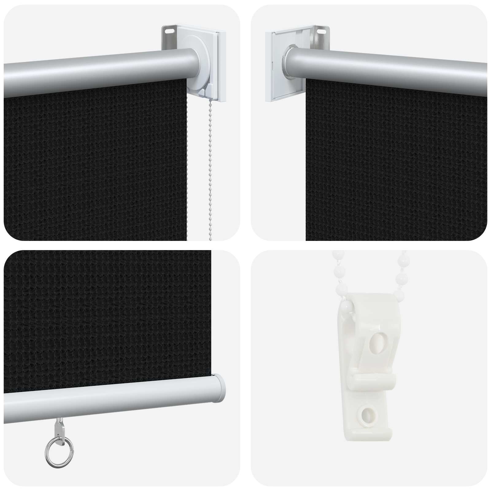 Vanjska roleta 90% blokada UV zraka Crna 80 x 140 cm HDPE