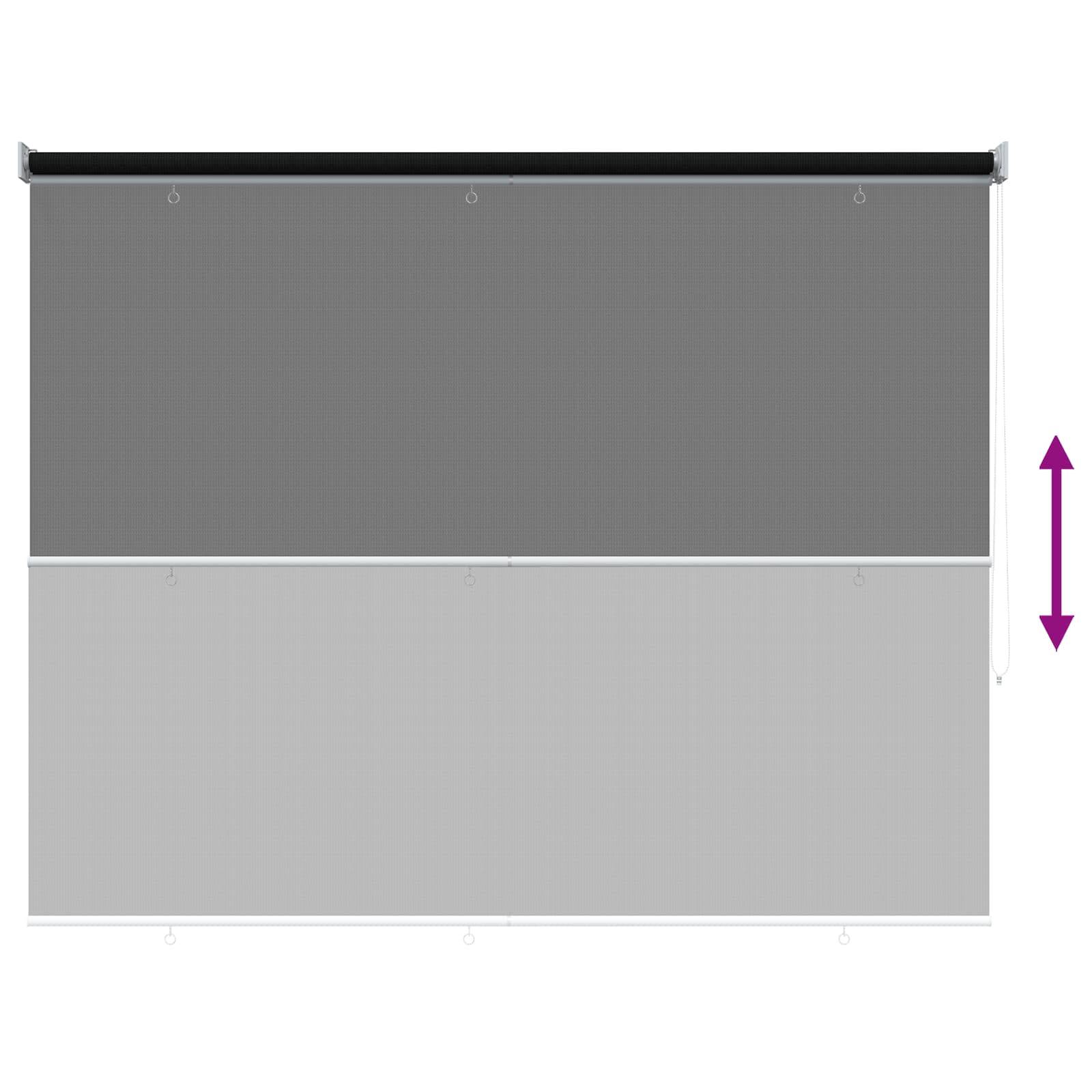 Vanjska roleta 90% blokada UV zraka Crna 200 x 140 cm HDPE