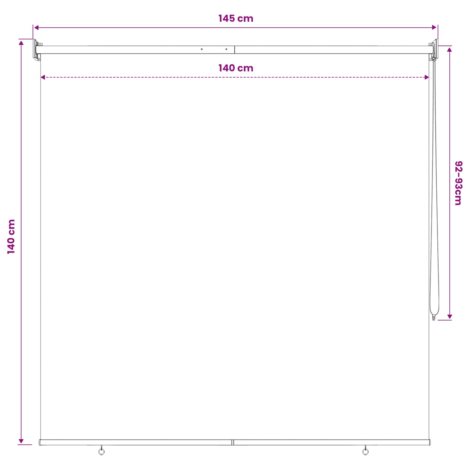 Vanjska roleta 90% blokada UV zraka Smeđa 140 x 140 cm HDPE