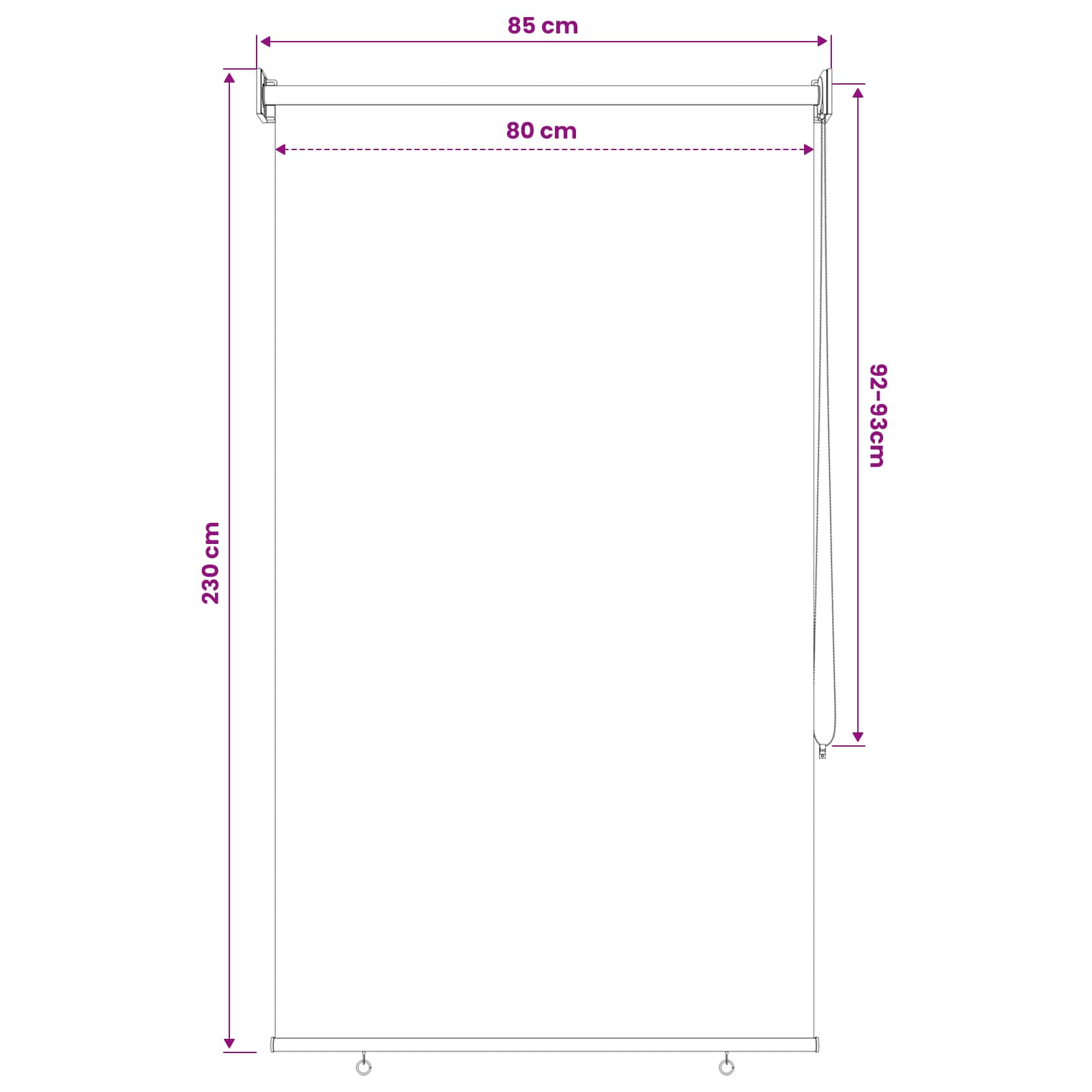 Vanjska roleta 90% blokada UV zraka Smeđa 80 x 230 cm HDPE