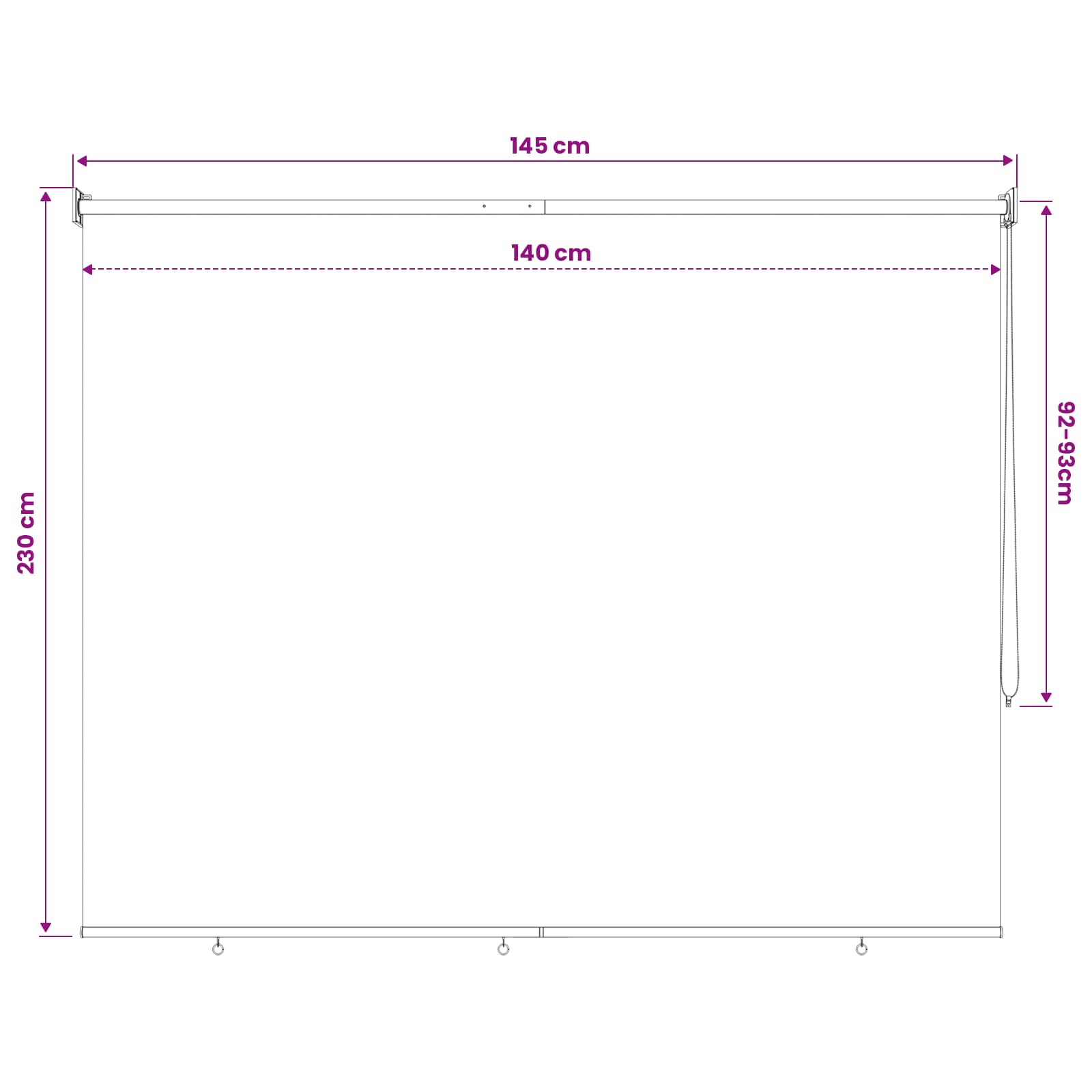 Vanjska roleta 90% blokada UV zraka Svjetlosiva 140 x 230 cm
